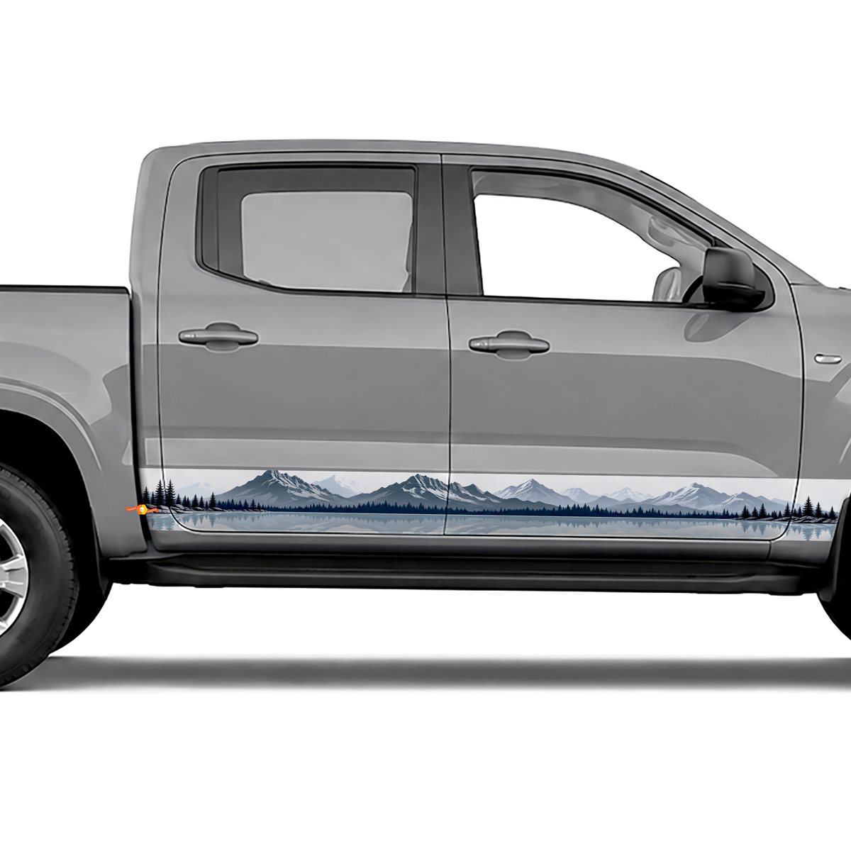 Mountain Lake Reflection side stripes rocker panel decals, view 2 of 4