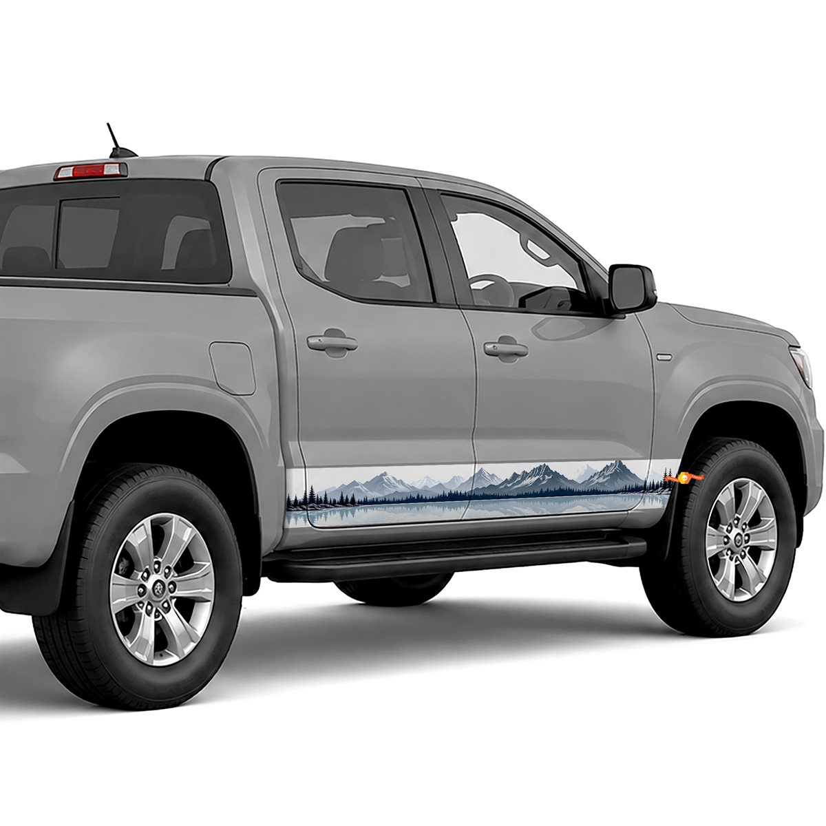 Mountain Lake Reflection side stripes rocker panel decals, view 3 of 4