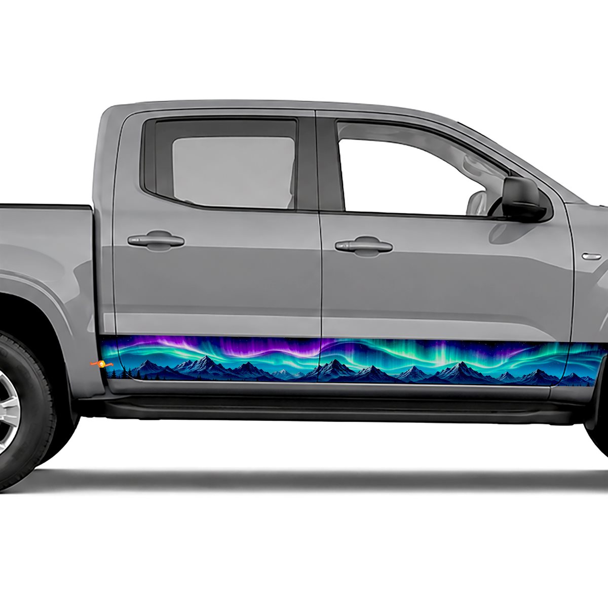 Northern Lights Mountains side stripes rocker panel decals, view 2 of 4