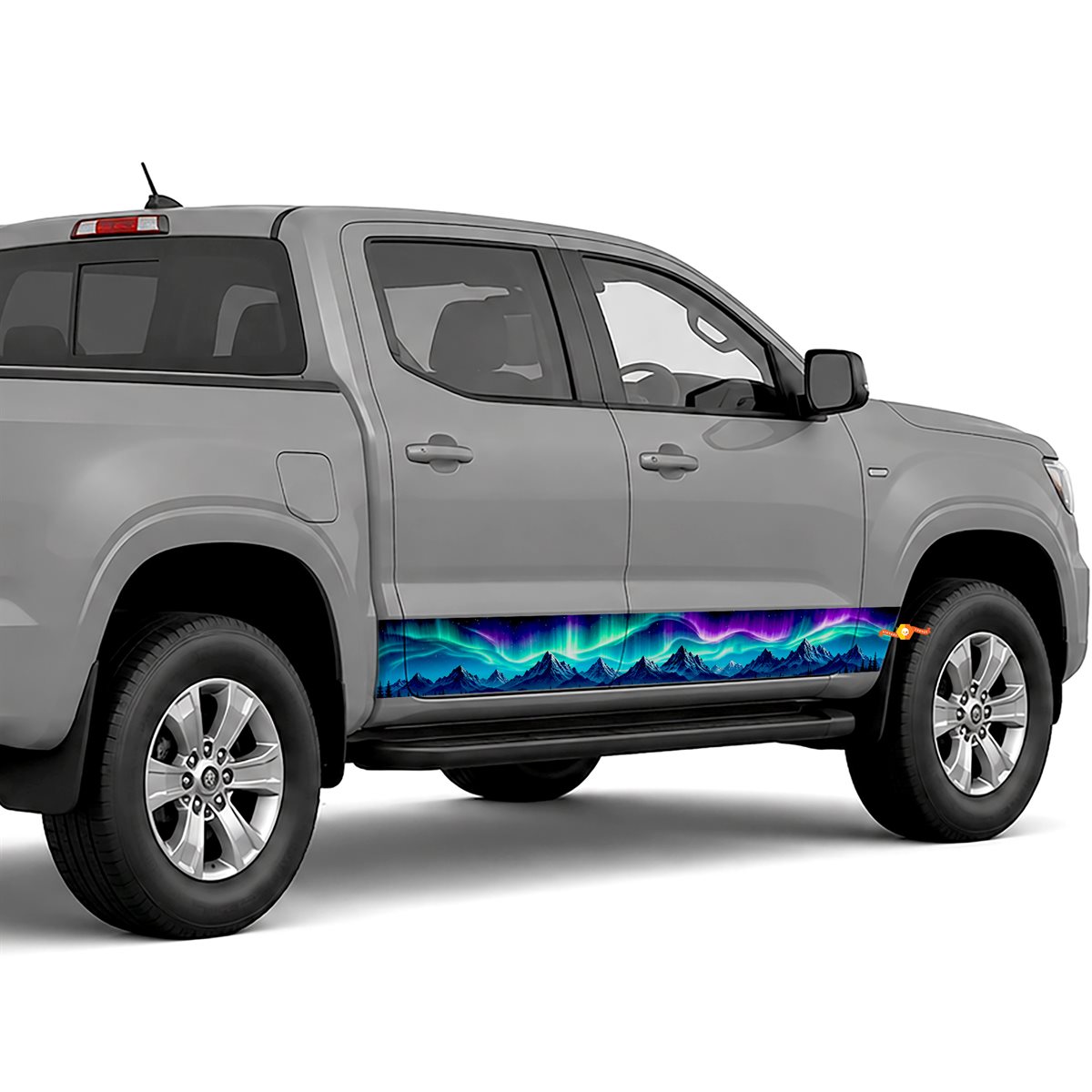Northern Lights Mountains side stripes rocker panel decals, view 3 of 4
