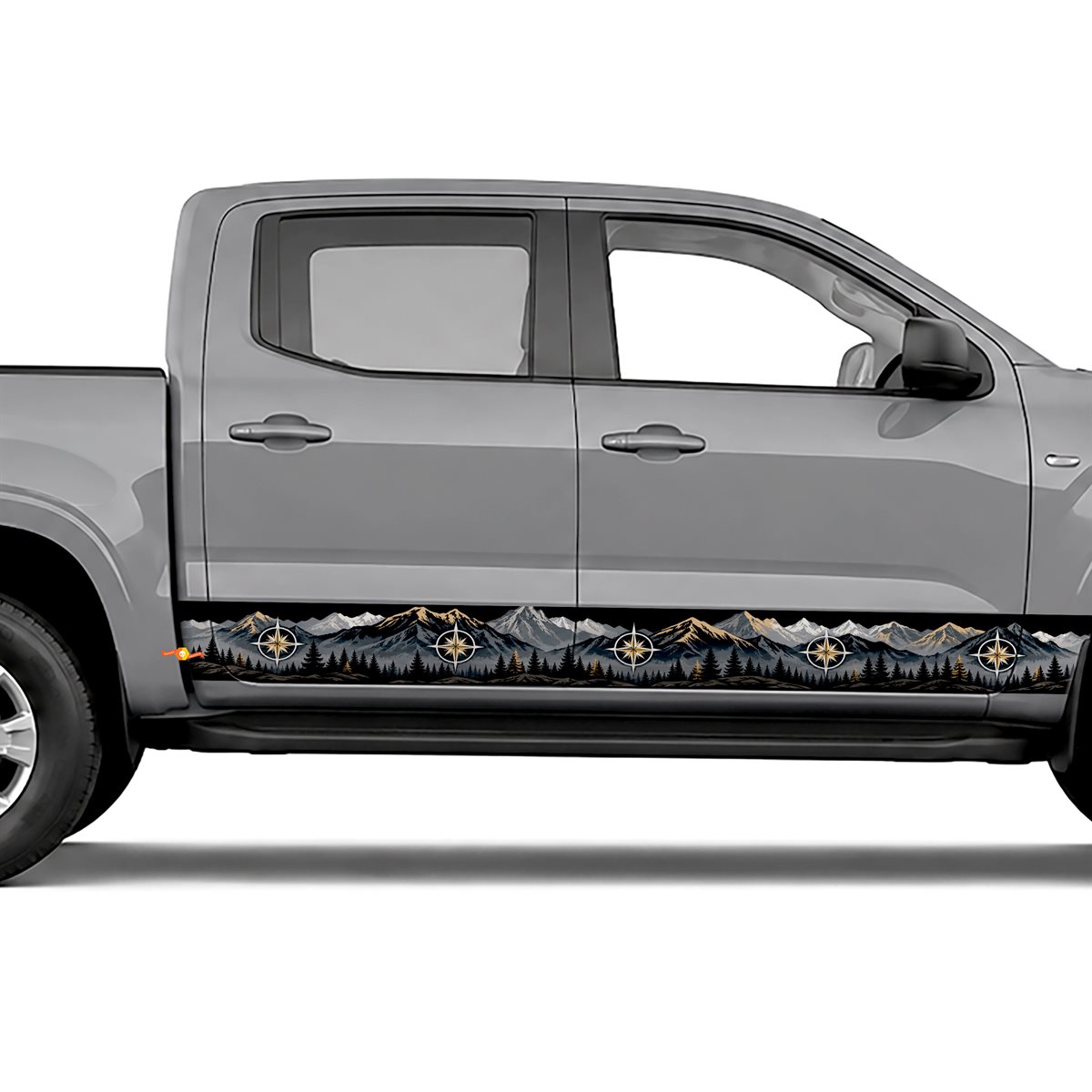 Overland Compass Mountain side stripes rocker panel decals, view 2 of 4