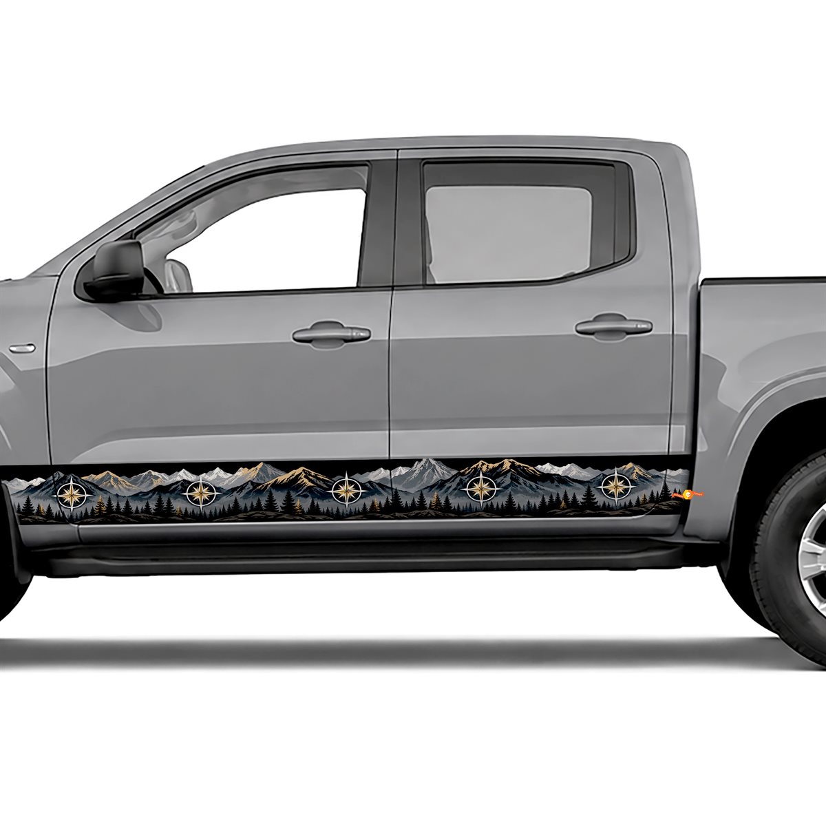 Overland Compass Mountain side stripes rocker panel decals, view 4 of 4