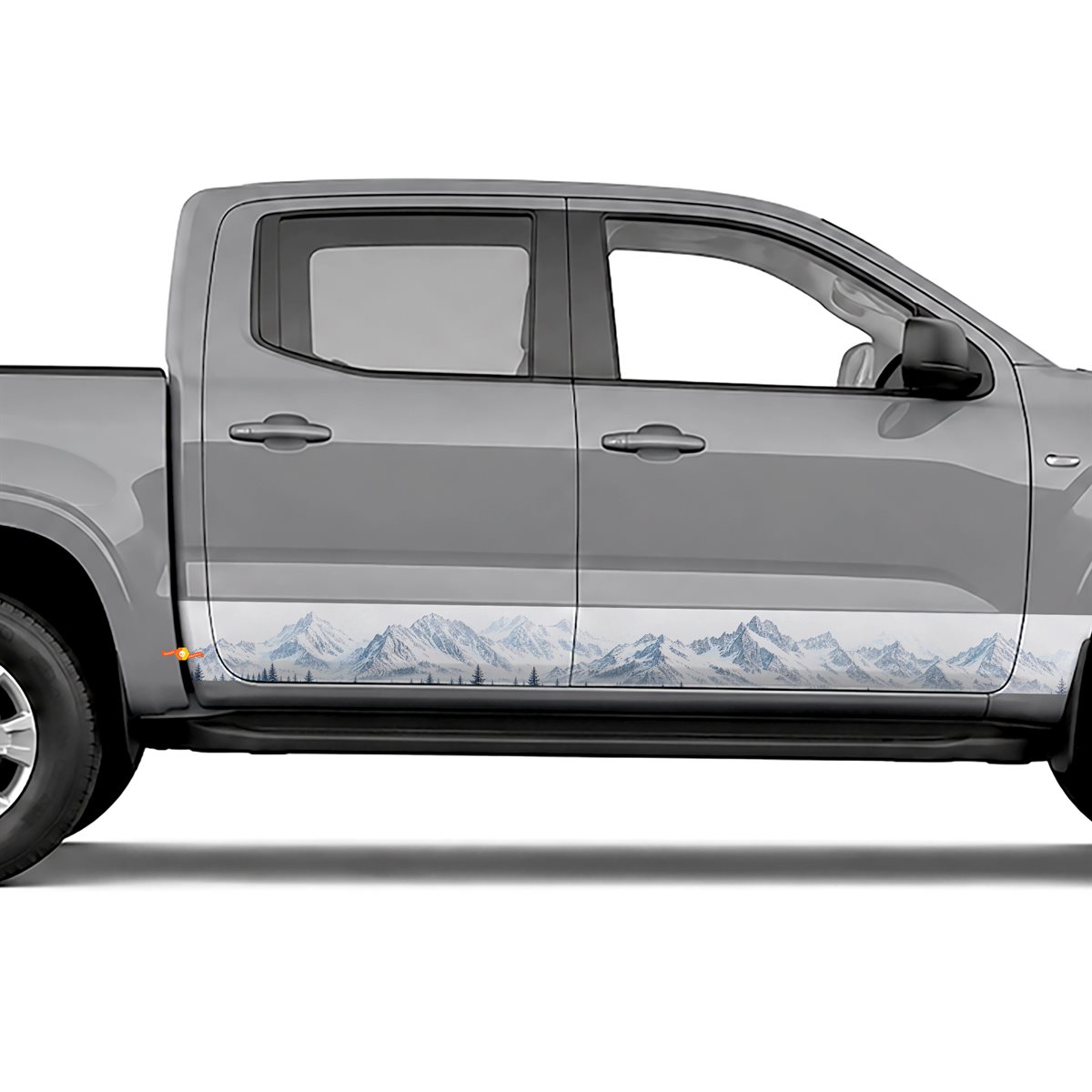 Snowy Alpine Peaks side stripes rocker panel decals, view 2 of 4