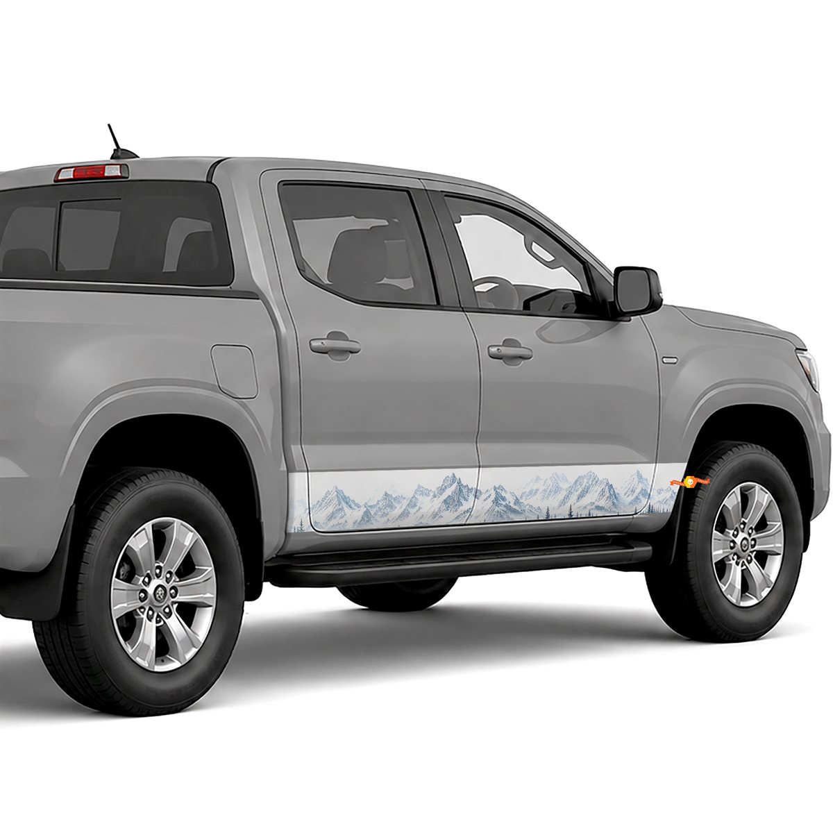 Snowy Alpine Peaks side stripes rocker panel decals, view 3 of 4