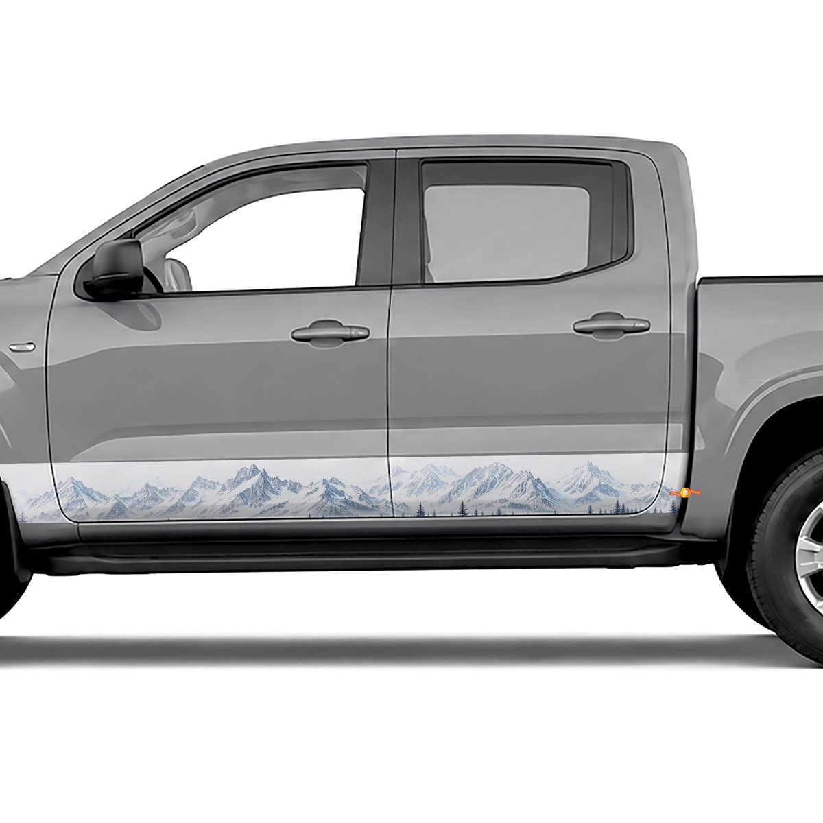 Snowy Alpine Peaks side stripes rocker panel decals, view 4 of 4