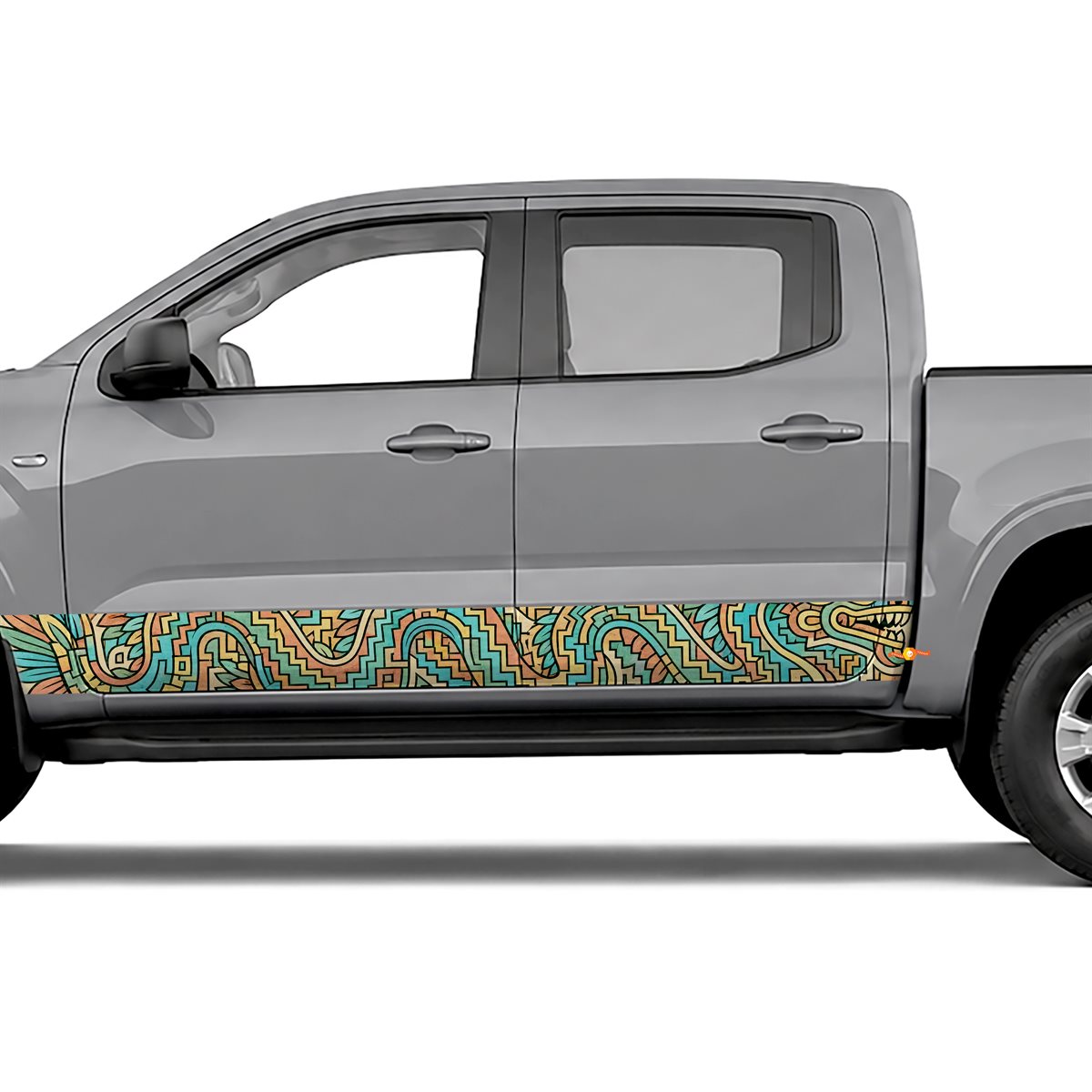 Aztec Geometric Serpent side stripes rocker panel decals, view 2 of 4