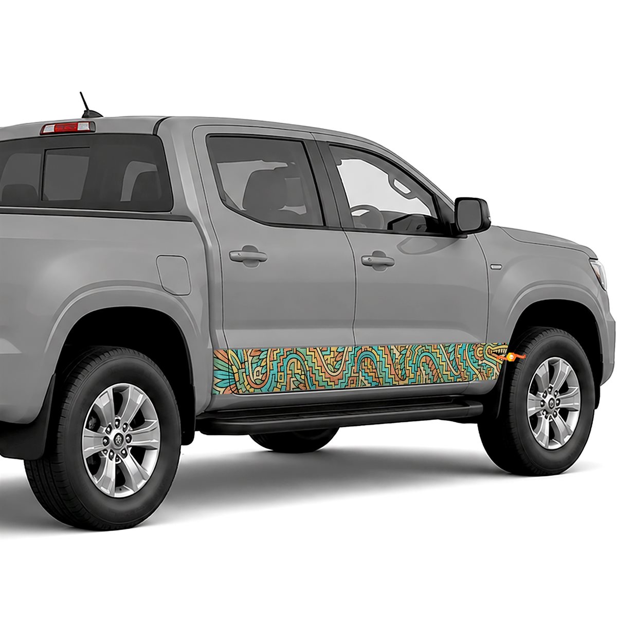 Aztec Geometric Serpent side stripes rocker panel decals, view 3 of 4