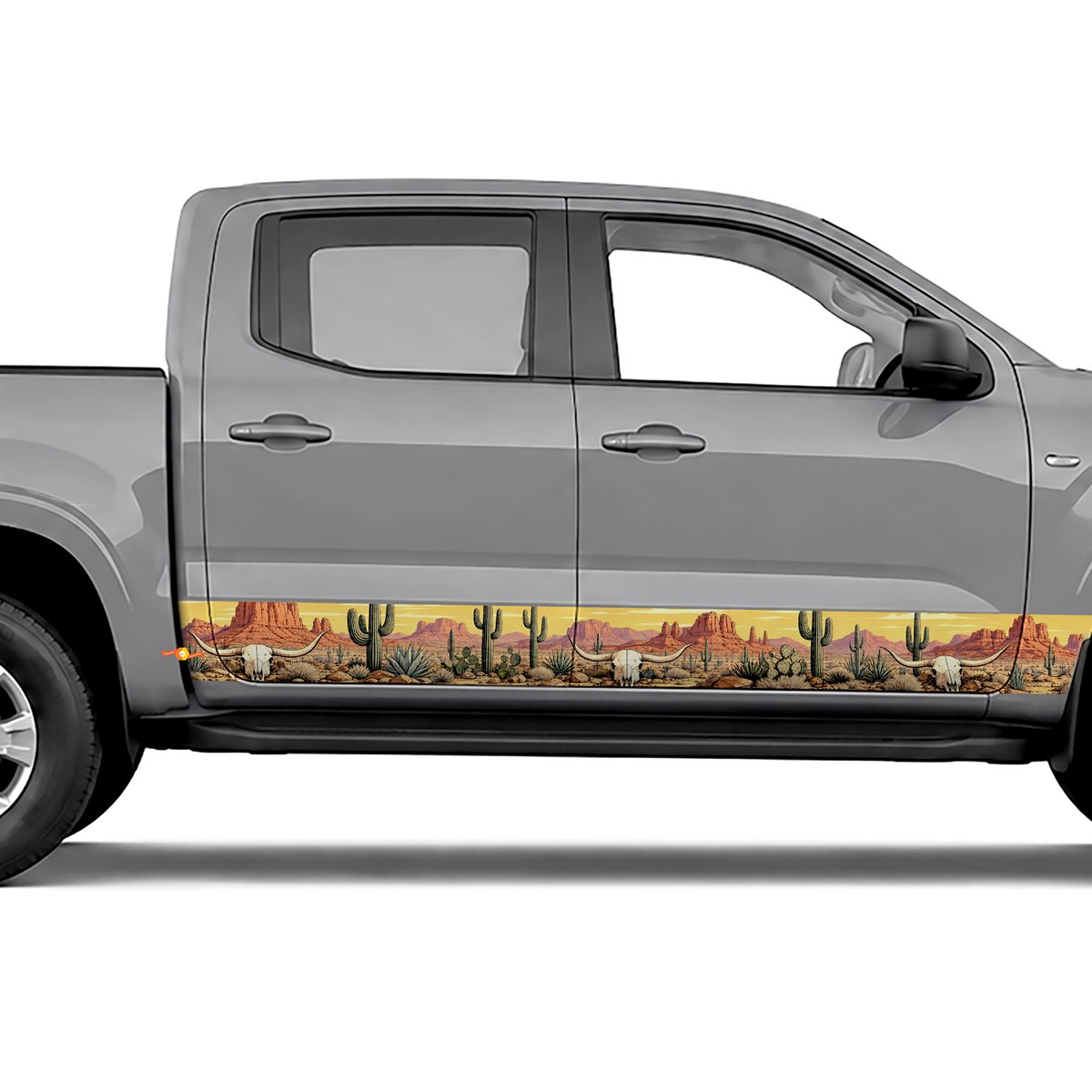 Cactus and Longhorn Skull side stripes rocker panel decals, view 4 of 4