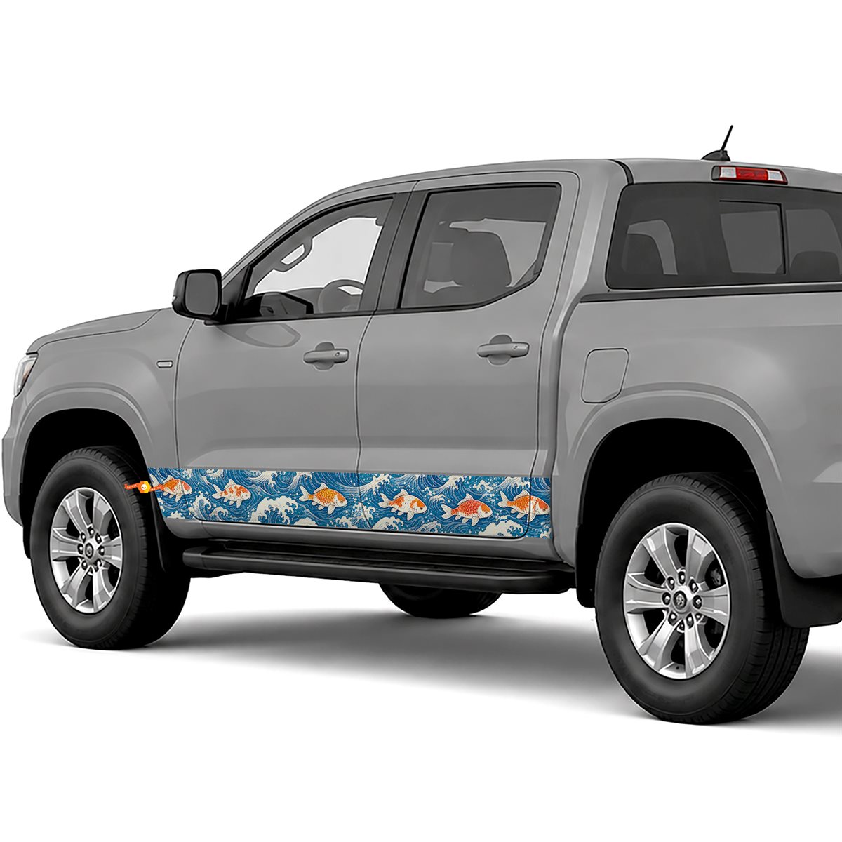 Koi and Japanese Waves side stripes rocker panel decals stickers for Trucks