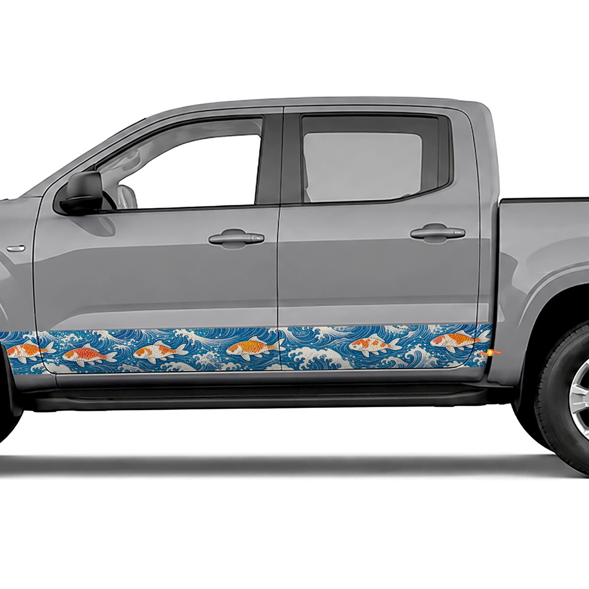 Koi and Japanese Waves side stripes rocker panel decals, view 2 of 4