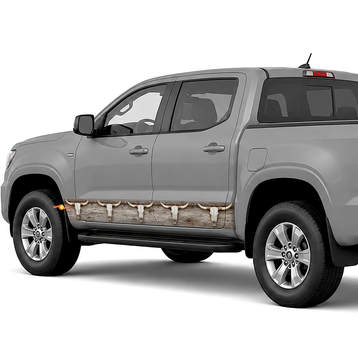 Longhorn and Barbed Wire side stripes rocker panel decals stickers for Trucks