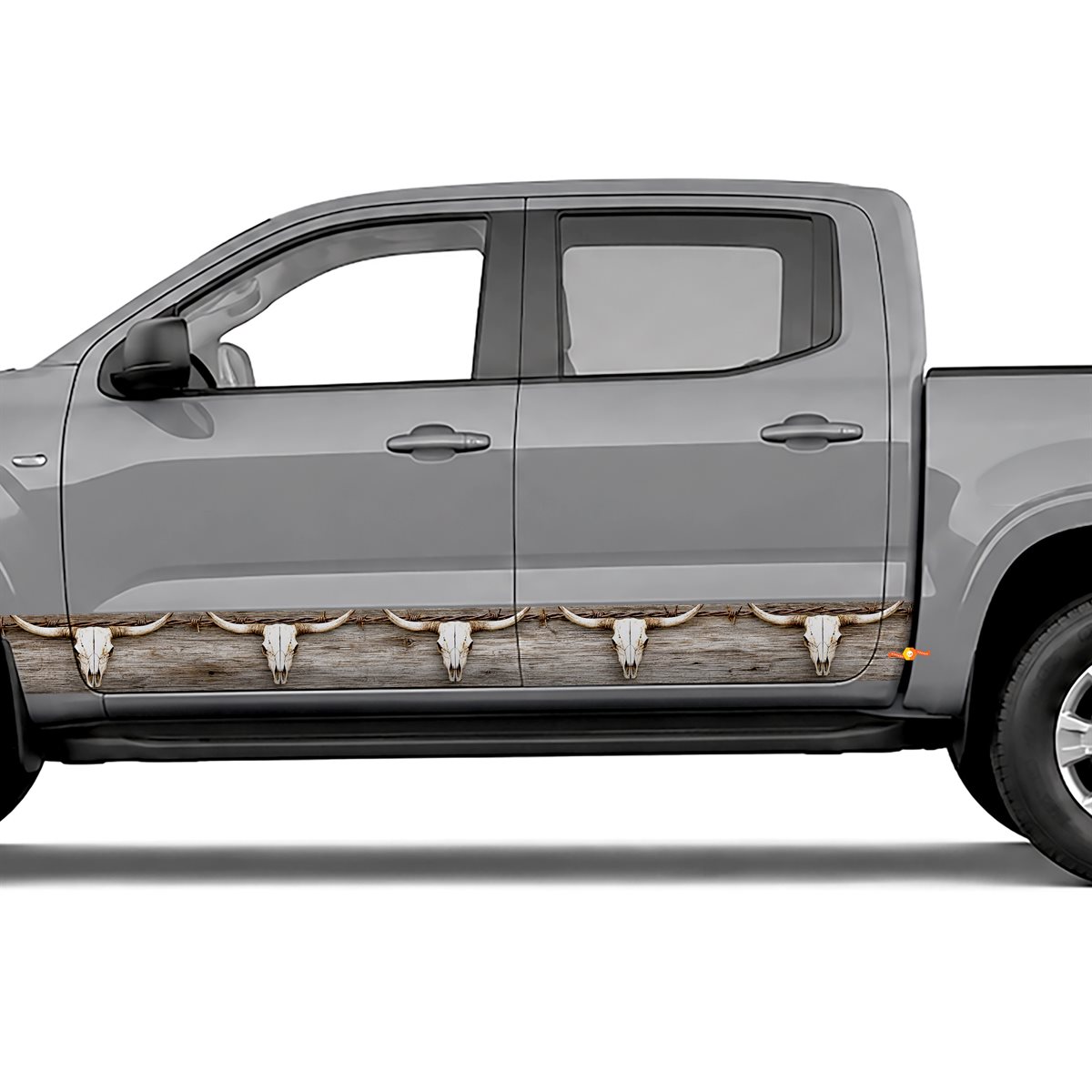Longhorn and Barbed Wire side stripes rocker panel decals, view 2 of 4