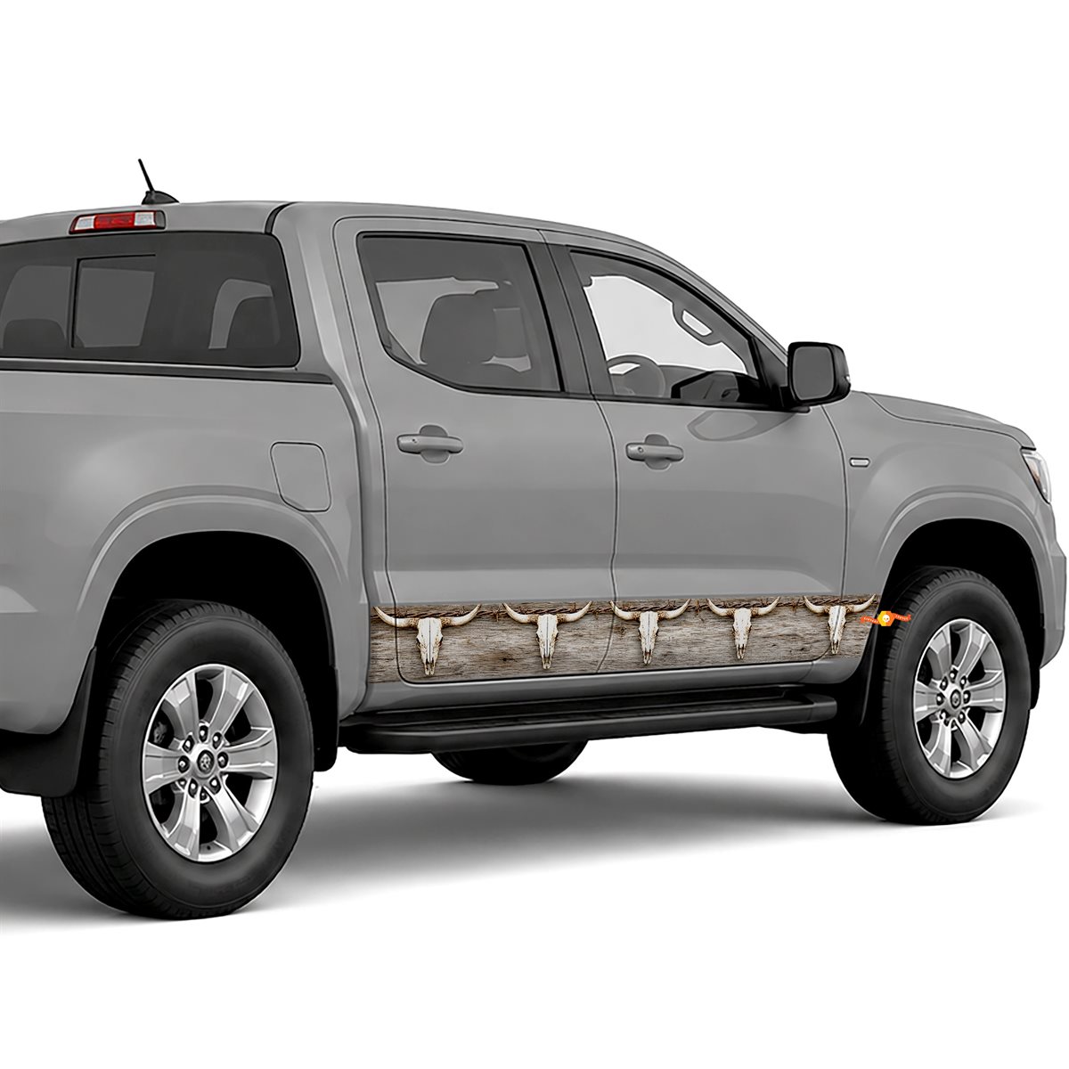 Longhorn and Barbed Wire side stripes rocker panel decals, view 3 of 4