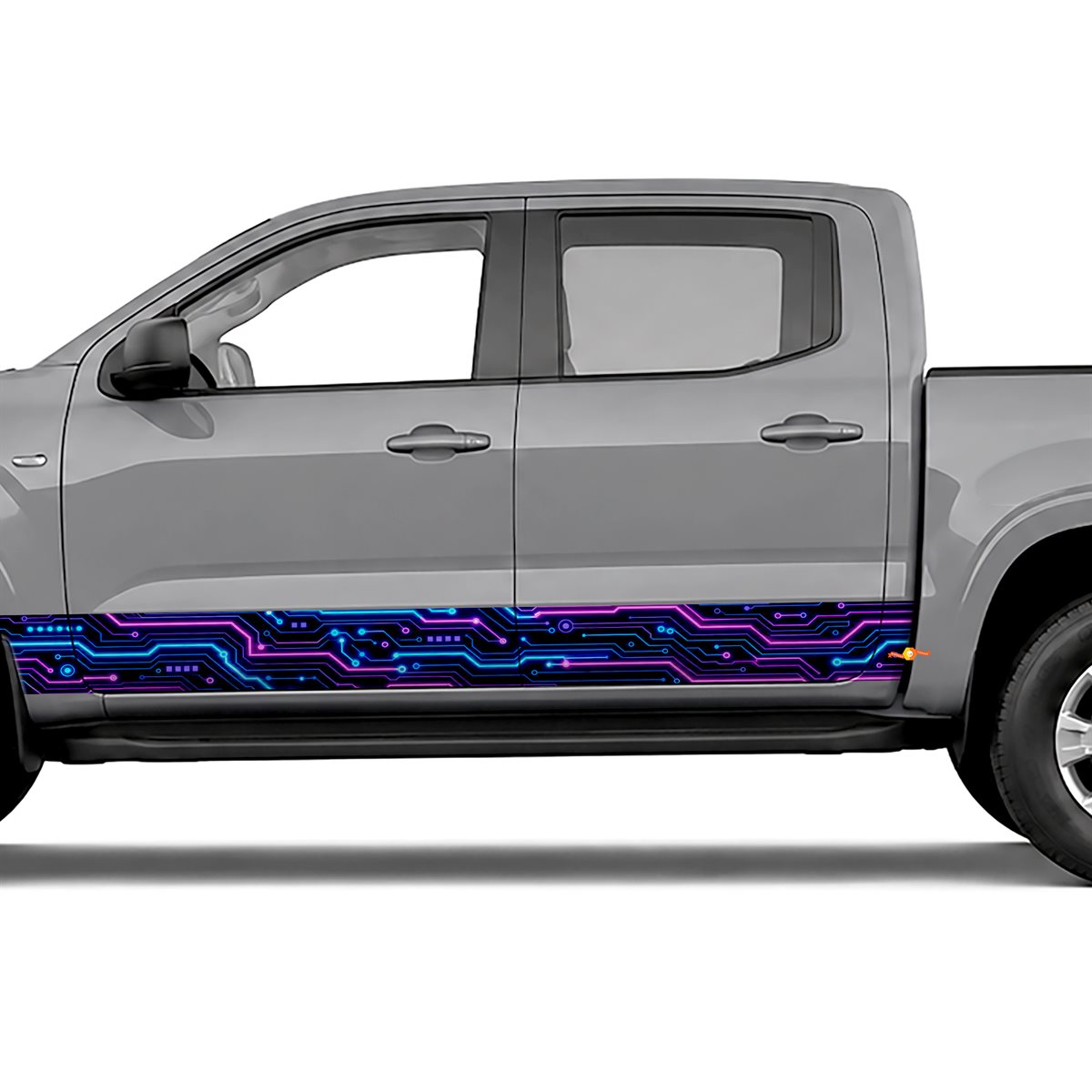 Neon Circuit Lines side stripes rocker panel decals, view 2 of 4
