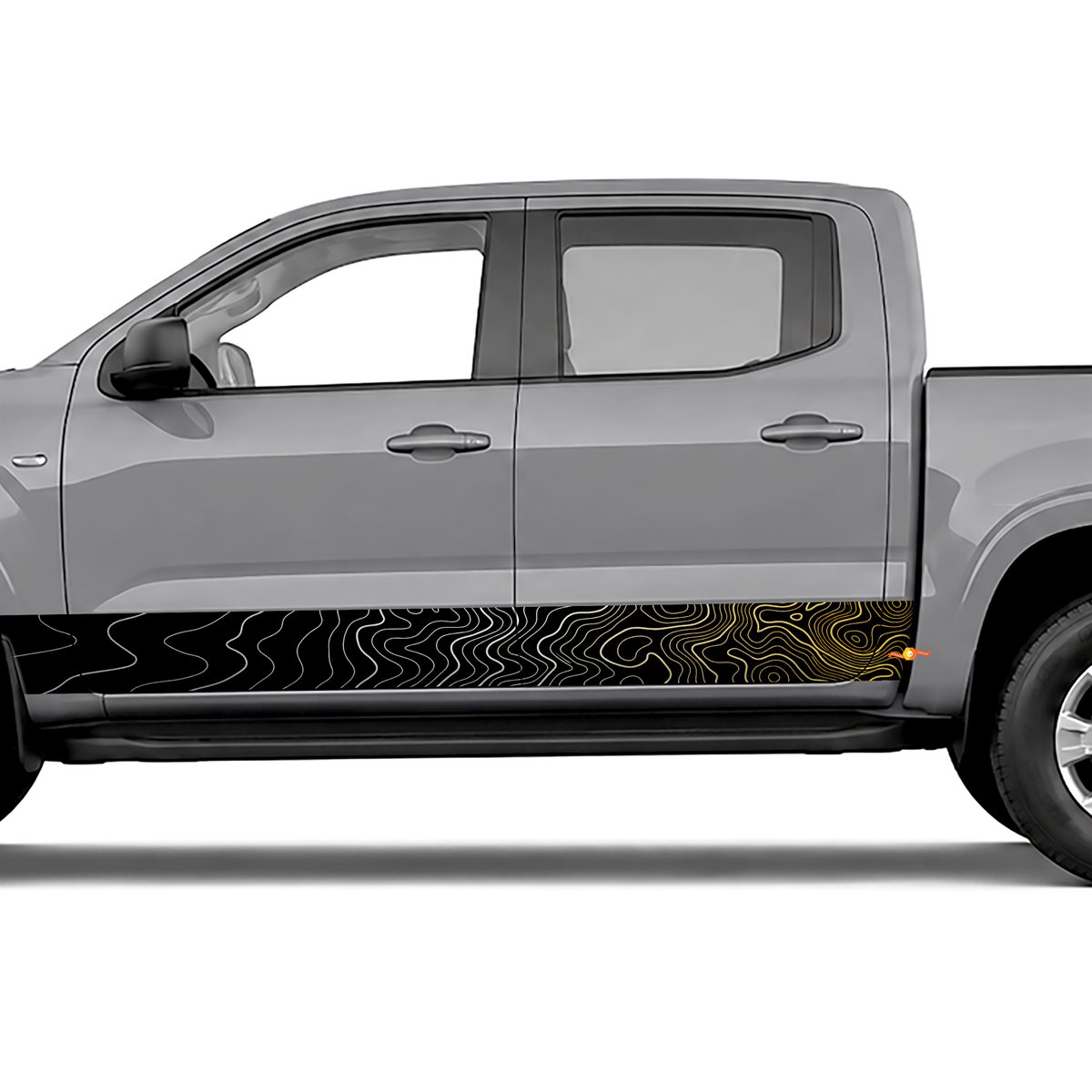 Topographic Line Fade side stripes rocker panel decals, view 2 of 4