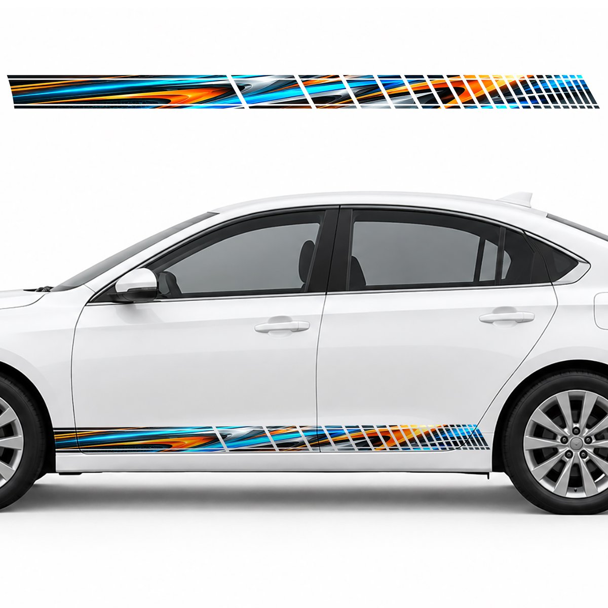 Aerodynamic Flow with Neon Blades side door racing stripes, view 3 of 4
