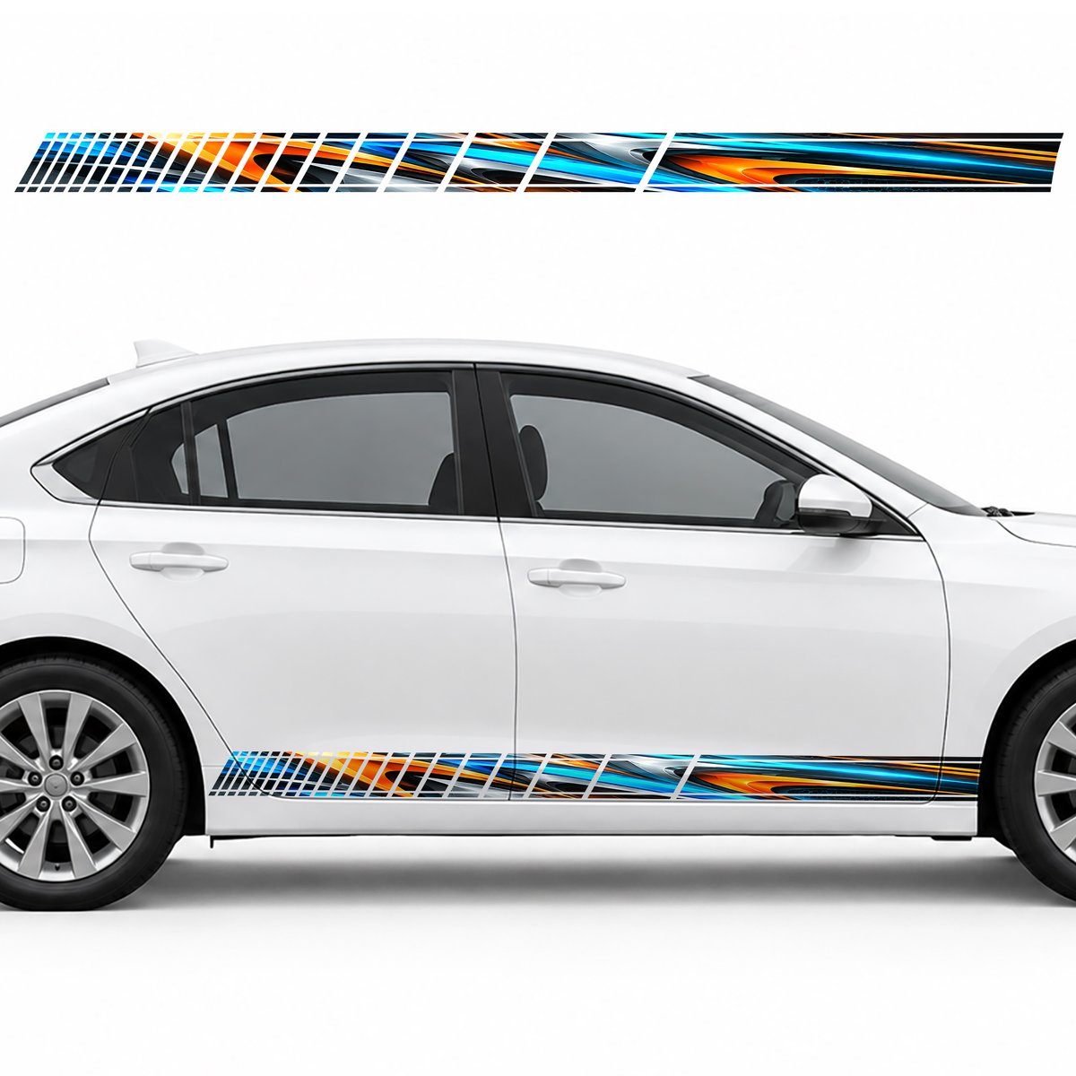 Aerodynamic Flow with Neon Blades side door racing stripes, view 4 of 4