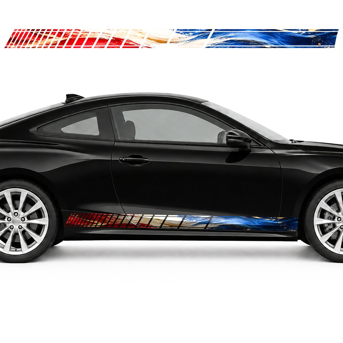 Tricolor Brushstrokes with Gold Flecks side door racing, view 2 of 4