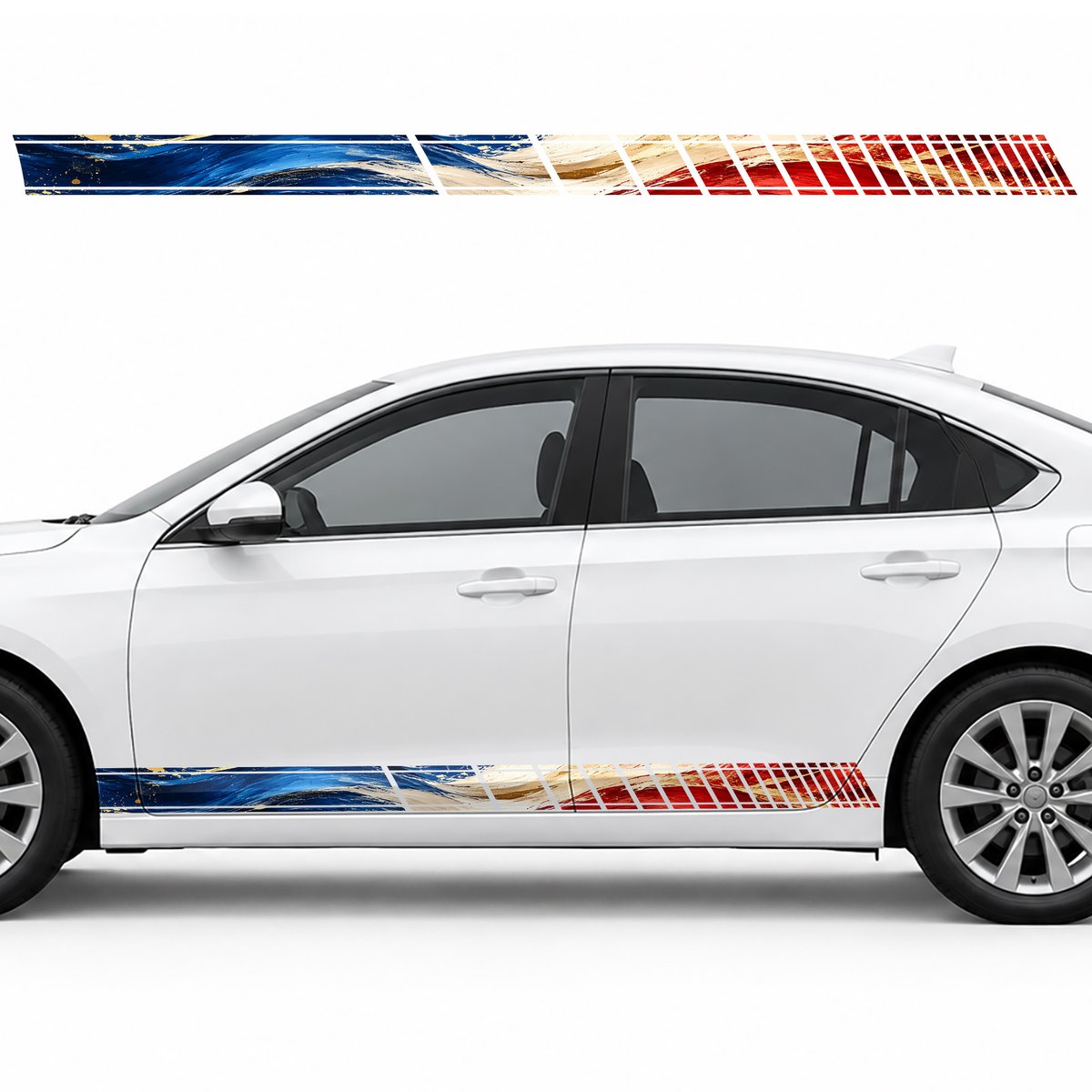 Tricolor Brushstrokes with Gold Flecks side door racing, view 3 of 4