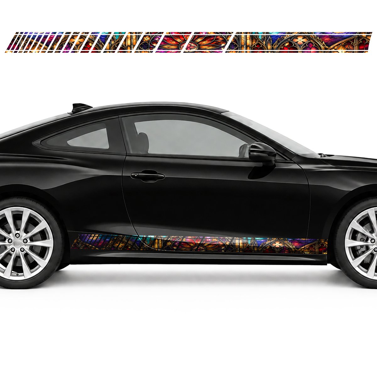 Gothic Ruby Stained Glass Panorama side door racing stripes, view 2 of 4