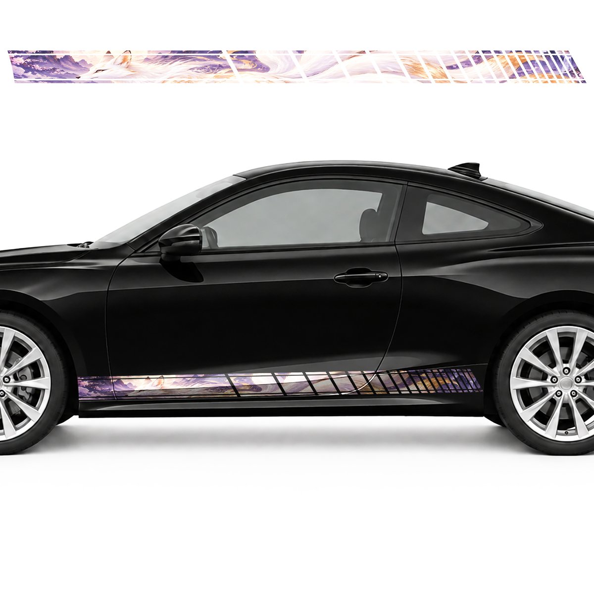 Nine-Tailed Fox in Flight side door racing stripes decals, view 3 of 4
