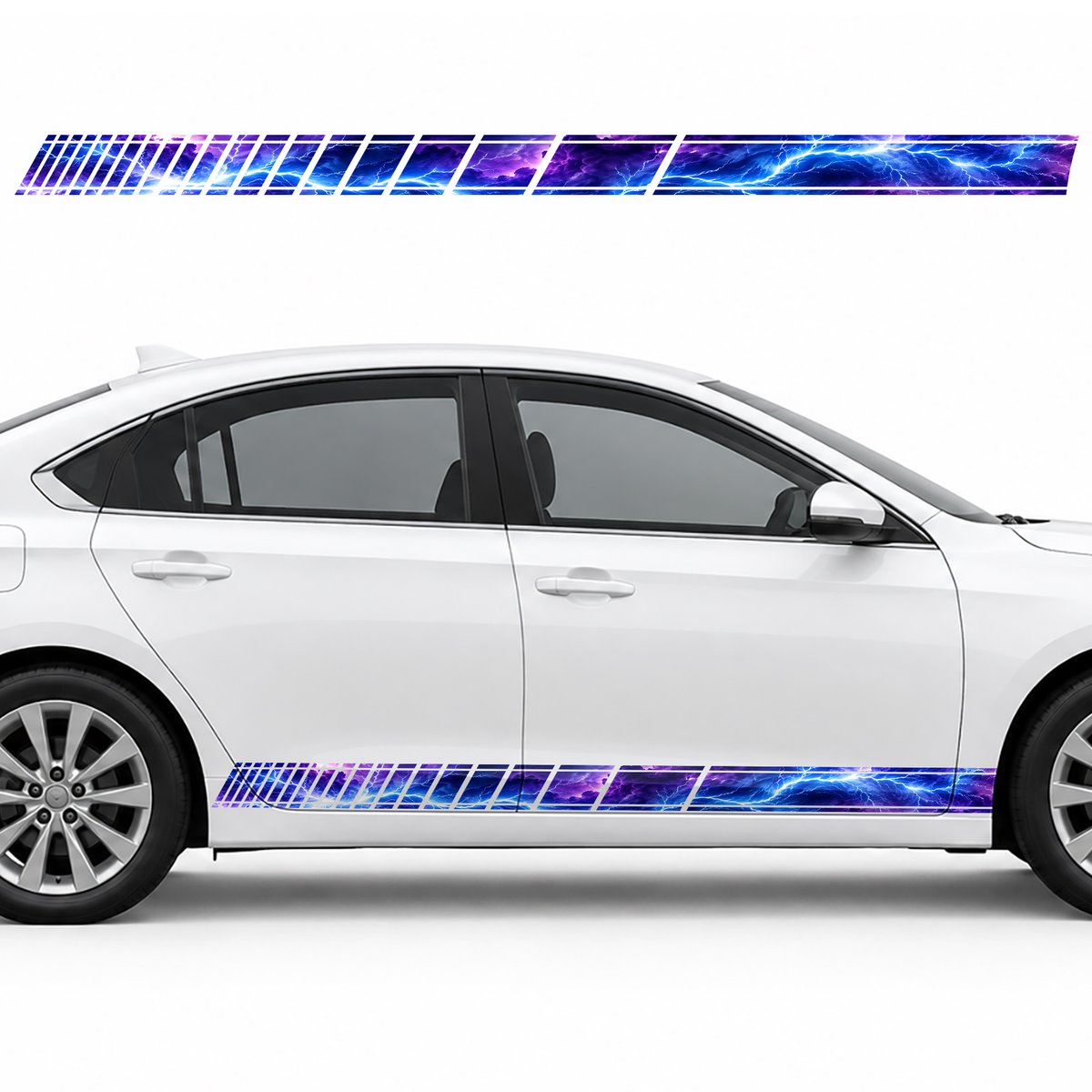 Electric Glow in a Purple Storm side door racing stripes, view 2 of 4