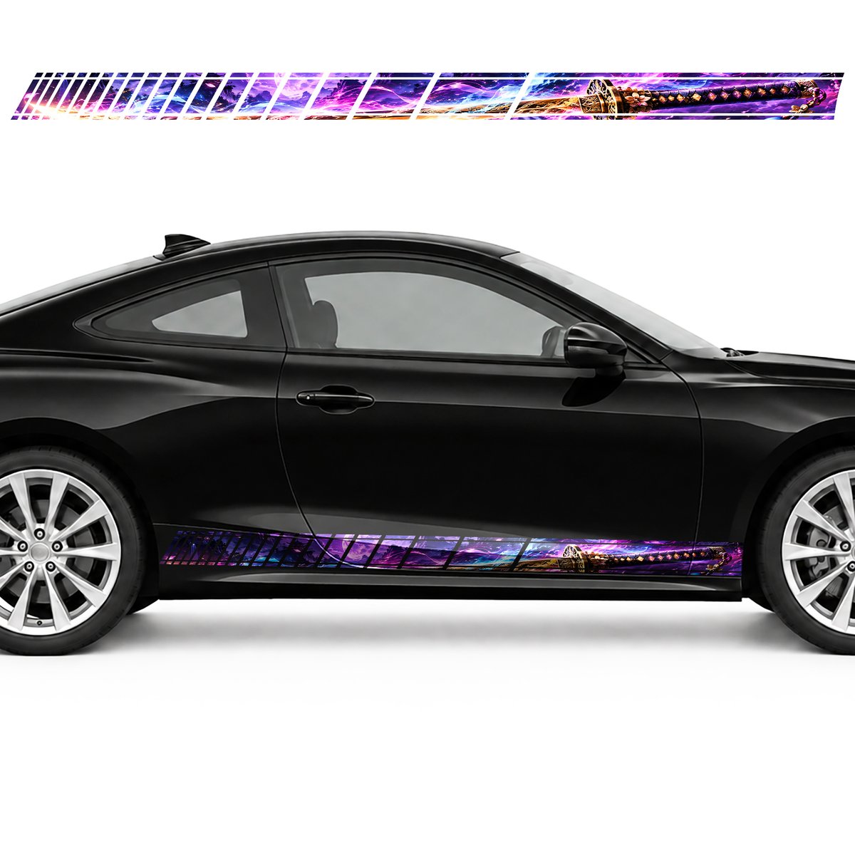 Golden Katana in a Magenta and Cyan Glow side door racing, view 2 of 4