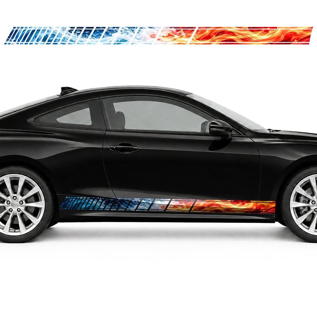 Fire Meets Water side door racing stripes decals stickers, view 4 of 4