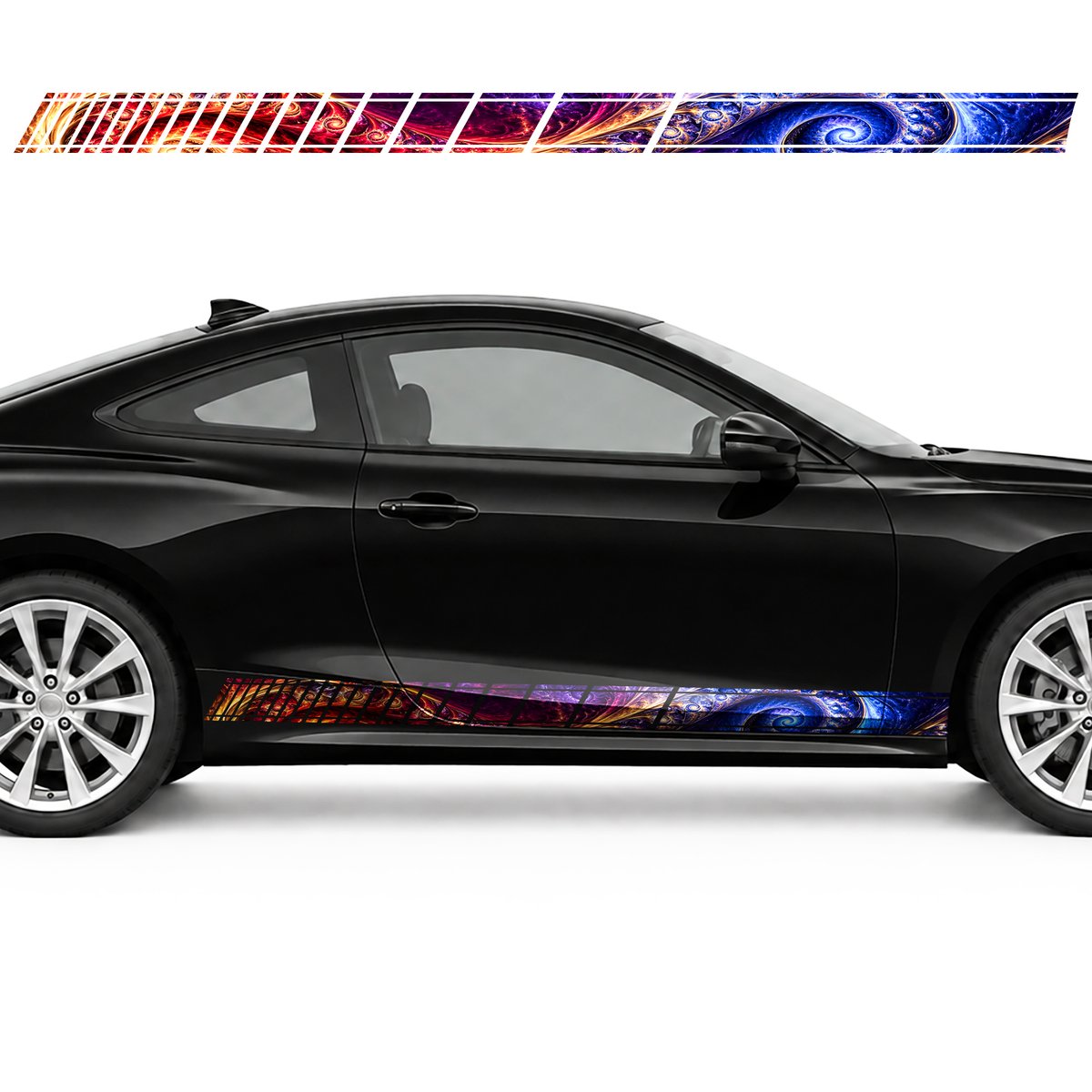 Cobalt Swirl in a Crimson and Gold Glow side door racing, view 2 of 4