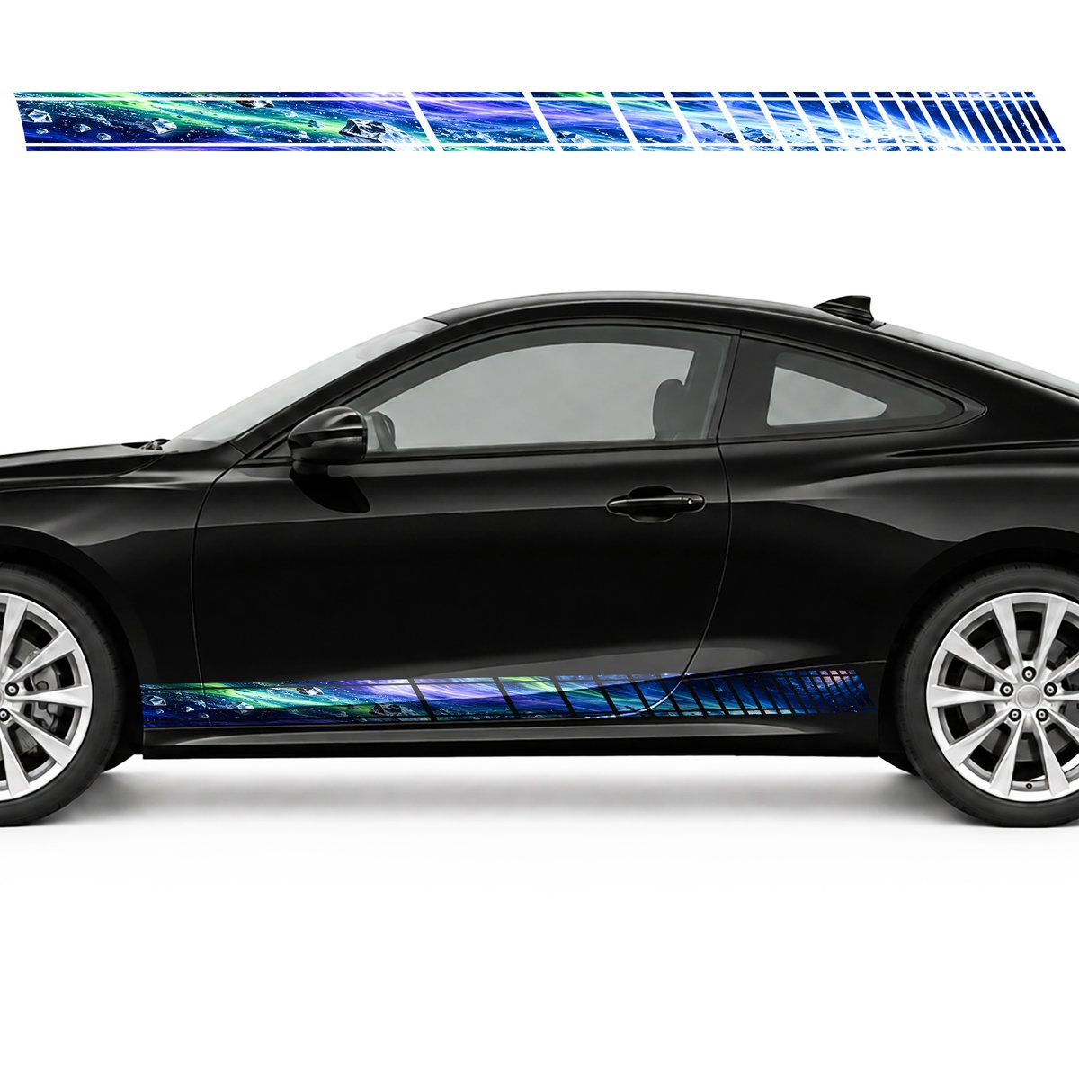 Ice Comet with Neon Tails side door racing stripes decals, view 3 of 4
