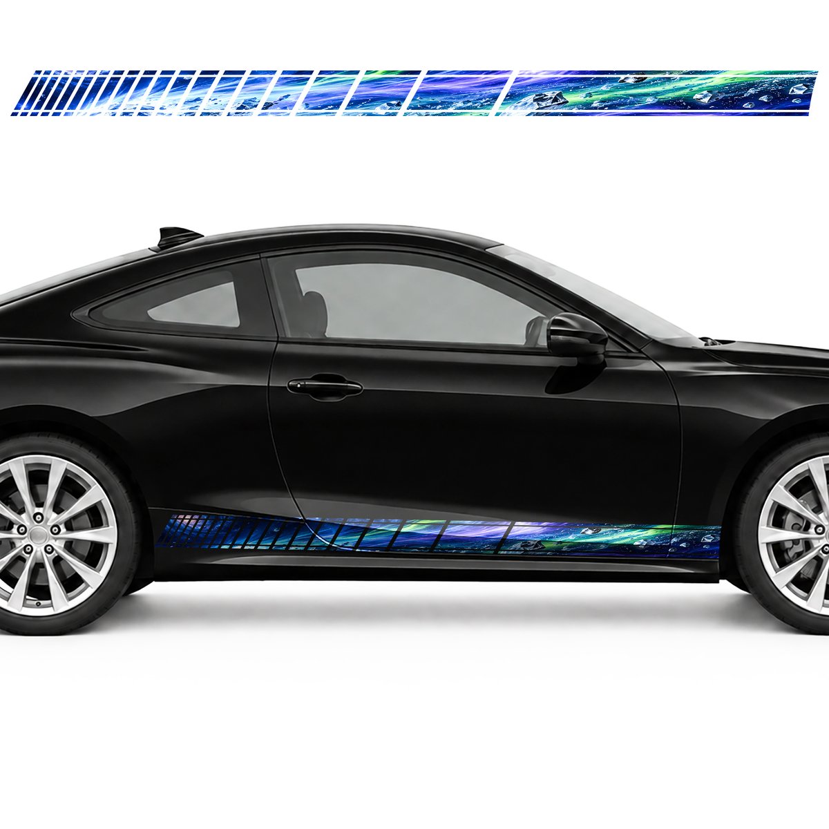 Ice Comet with Neon Tails side door racing stripes decals, view 4 of 4