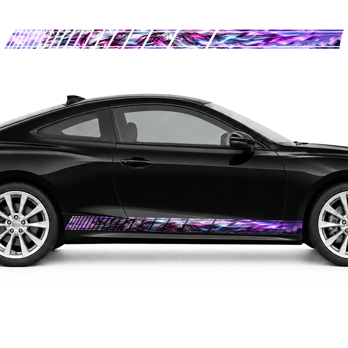Cyber Wolf in Neon Geometric Trails side door racing, view 2 of 4