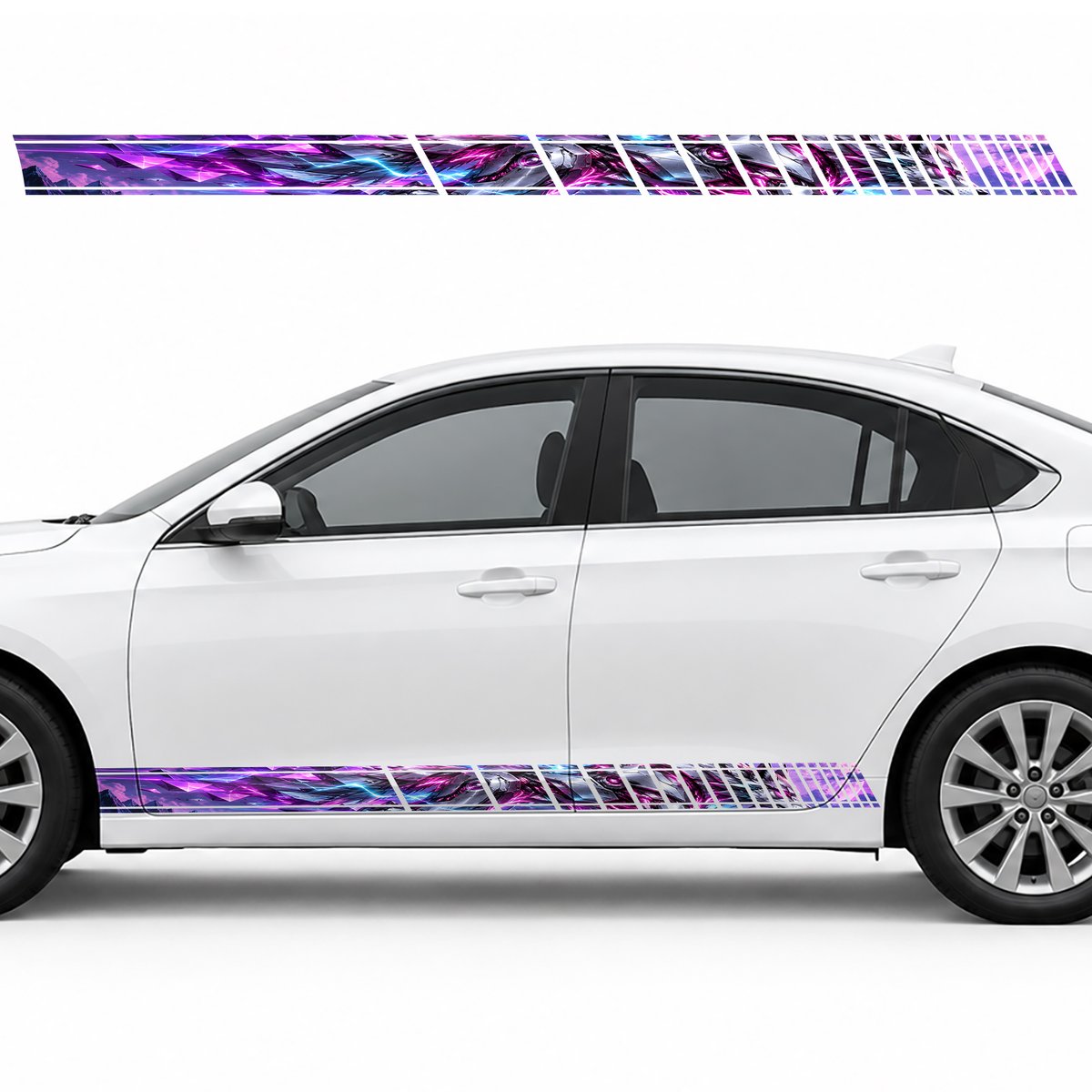 Cyber Wolf in Neon Geometric Trails side door racing, view 3 of 4