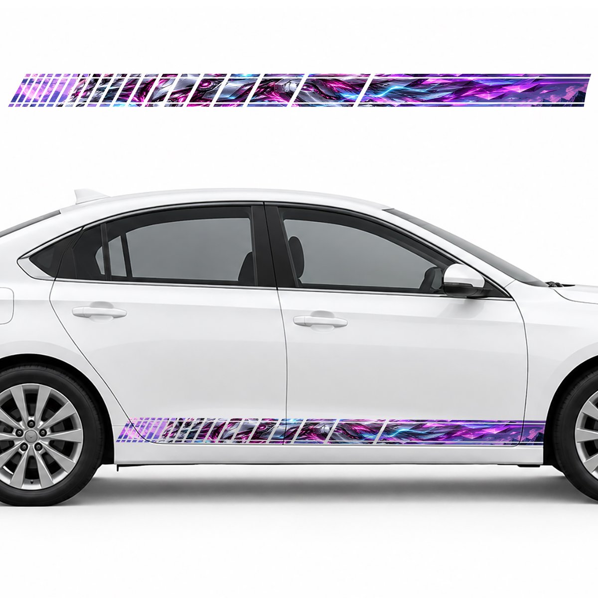 Cyber Wolf in Neon Geometric Trails side door racing, view 4 of 4