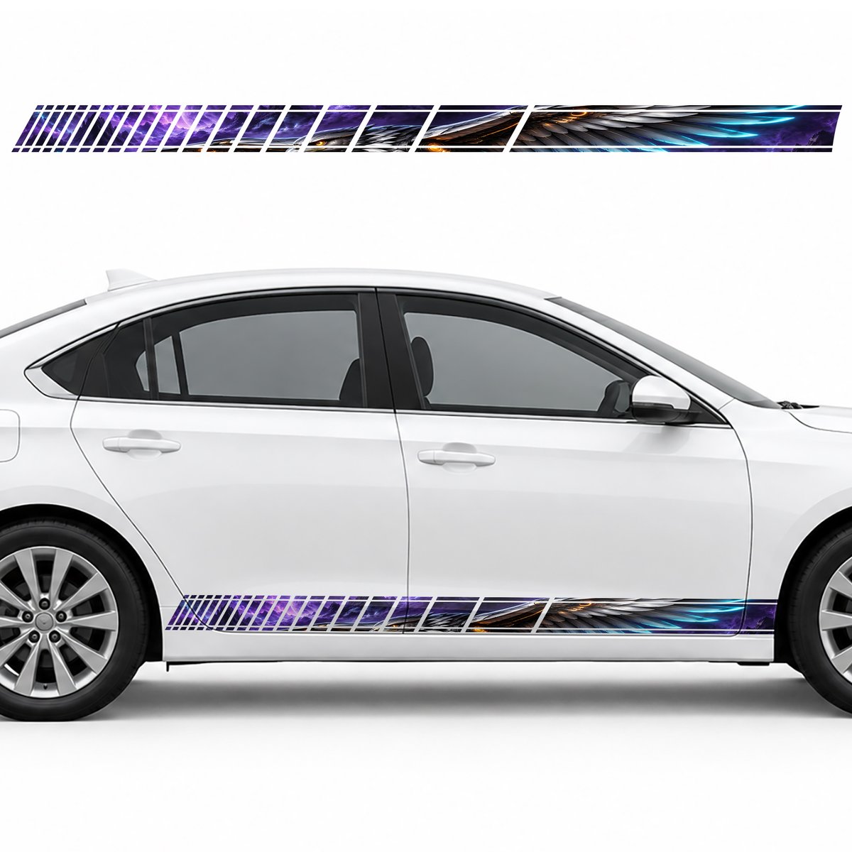 Cyber Hawk in Purple Haze side door racing stripes decals, view 2 of 4
