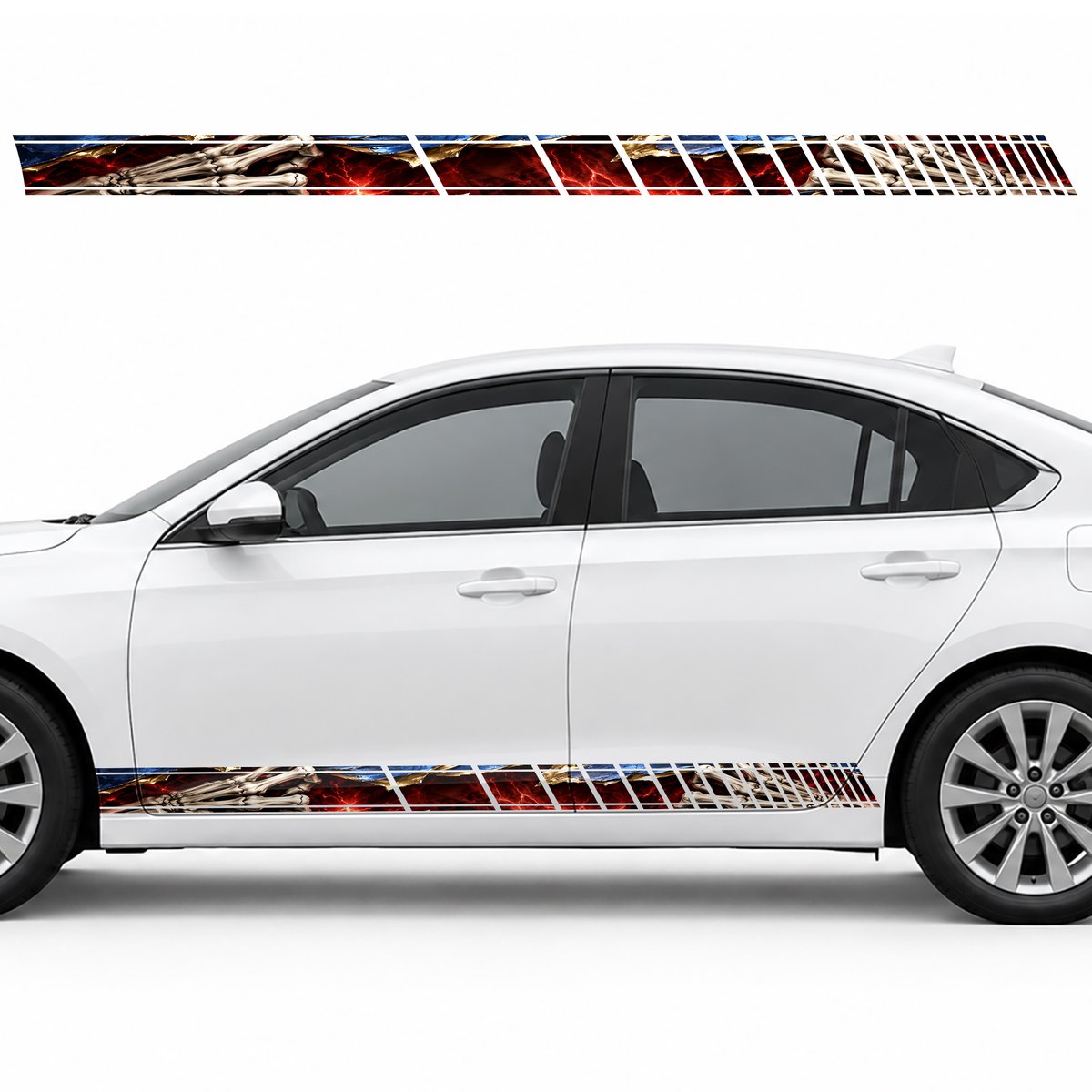 Skeleton Hands Tearing Cobalt Steel side door racing stripes decals stickers for Cars