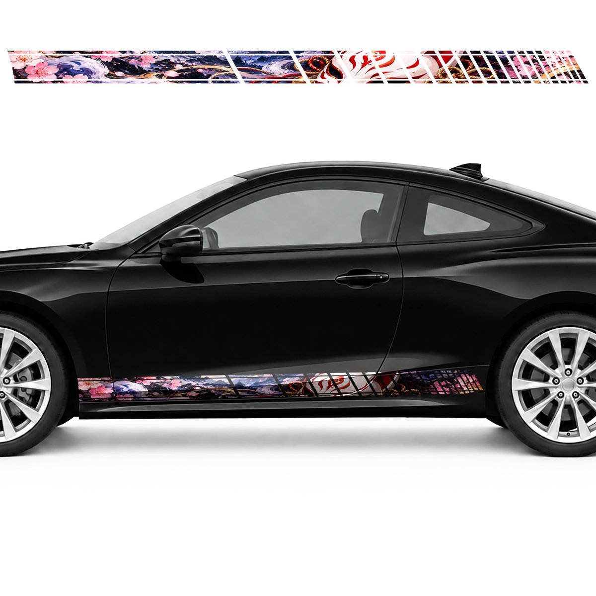 Kitsune Mask in Sakura and Indigo side door racing stripes, view 3 of 4
