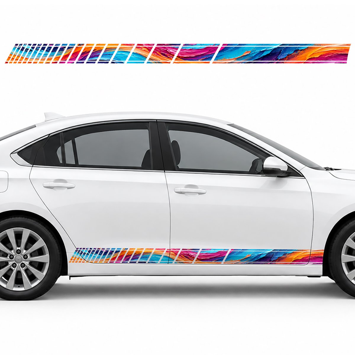 Neon Waves of Colorful Impasto side door racing stripes, view 2 of 4