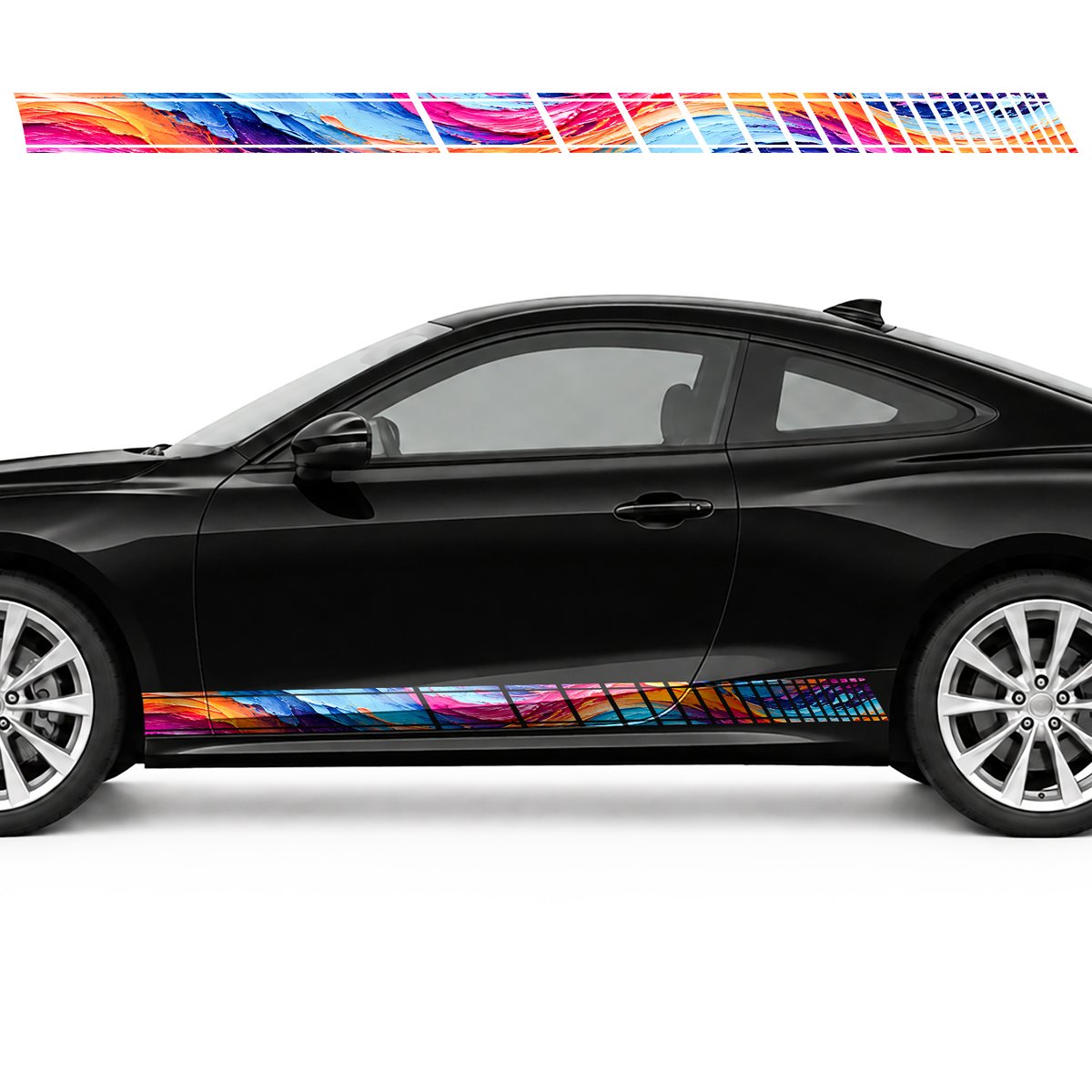 Neon Waves of Colorful Impasto side door racing stripes, view 3 of 4
