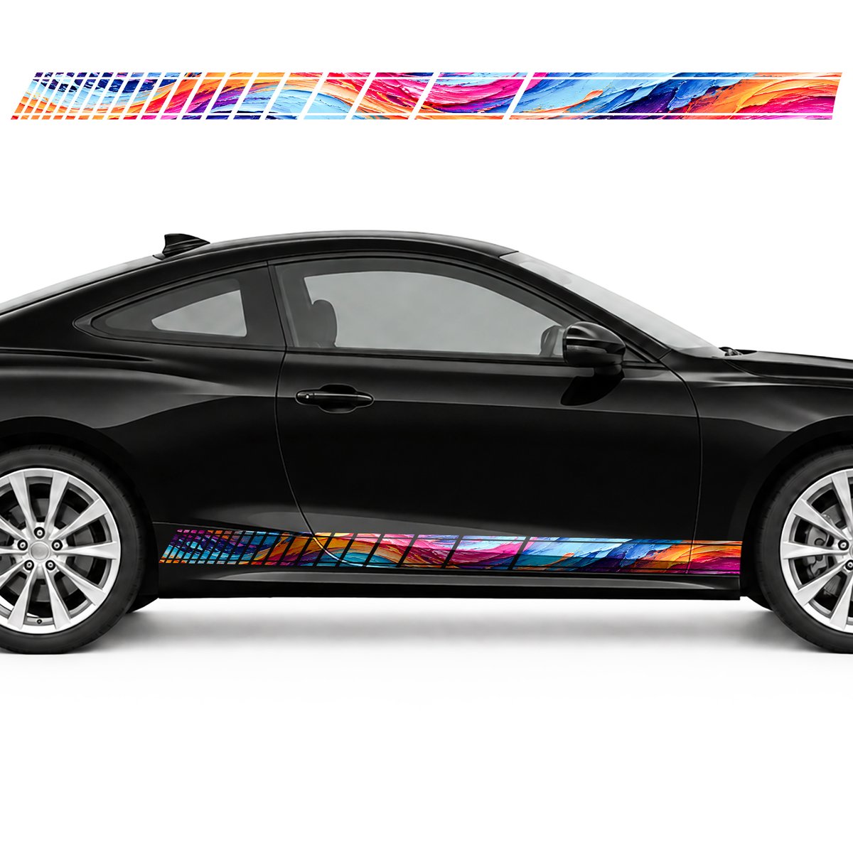 Neon Waves of Colorful Impasto side door racing stripes, view 4 of 4