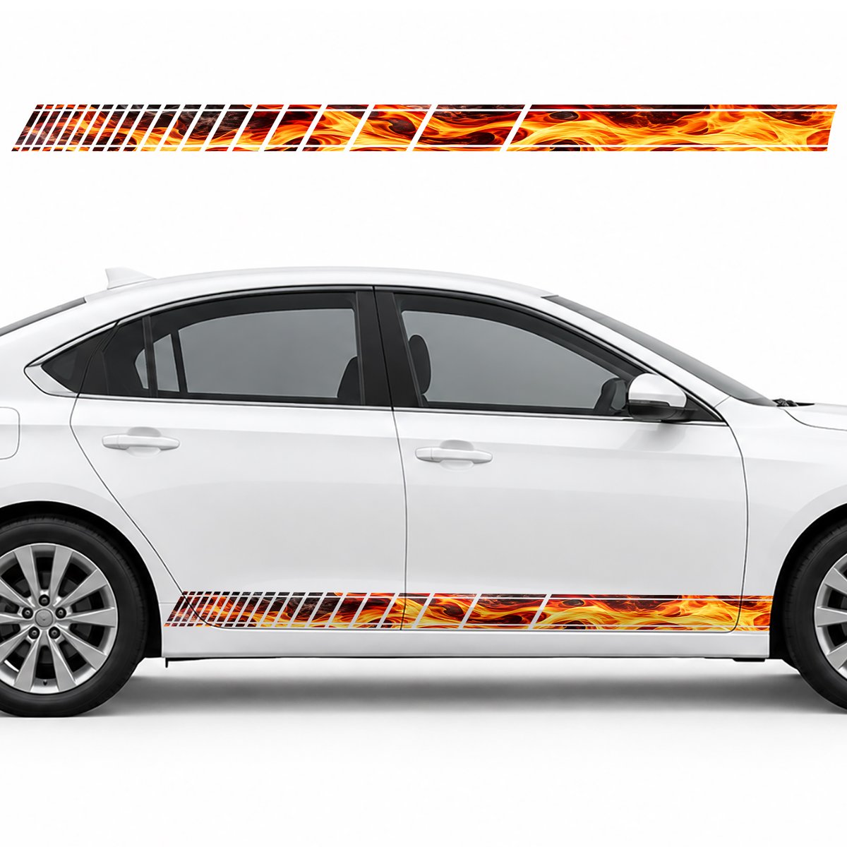 Blazing Flow on Charcoal side door racing stripes decals, view 4 of 4