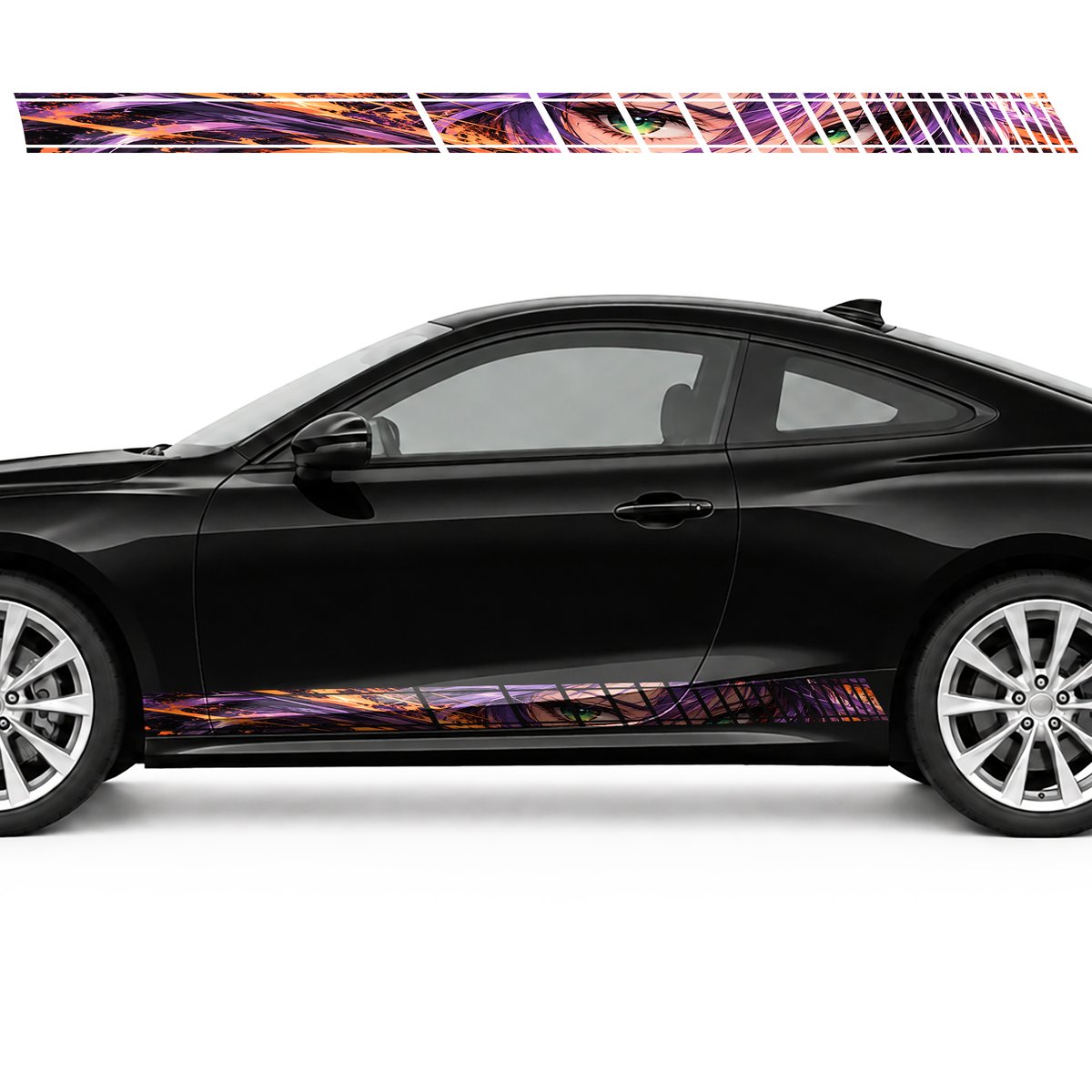 Emerald Gaze through Orange Motion side door racing stripes, view 3 of 4