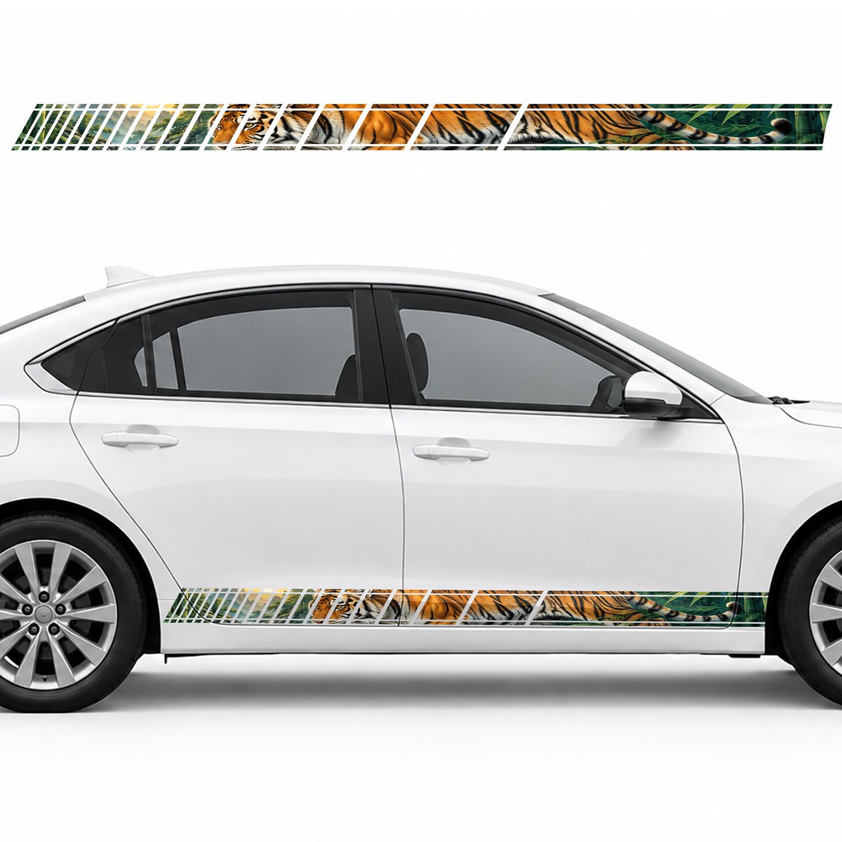Tiger in an Emerald Bamboo Thicket side door racing stripes, view 2 of 4