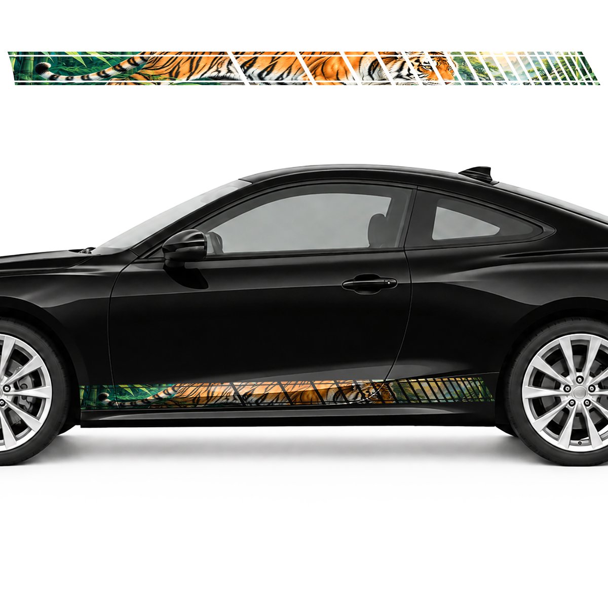 Tiger in an Emerald Bamboo Thicket side door racing stripes, view 3 of 4