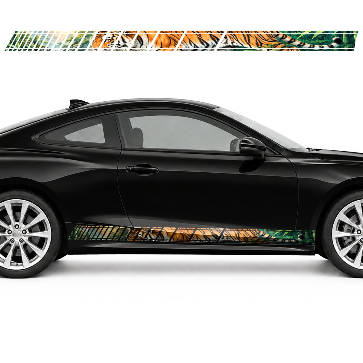 Tiger in an Emerald Bamboo Thicket side door racing stripes, view 4 of 4