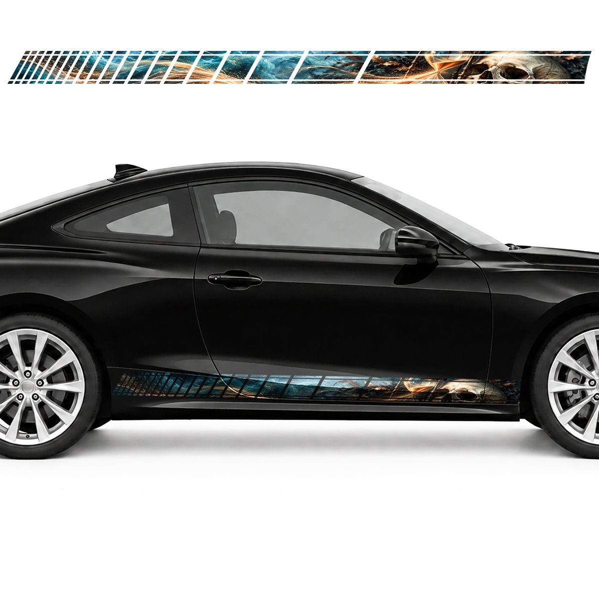 Skull and Hourglass in Turquoise Mist side door racing, view 2 of 4