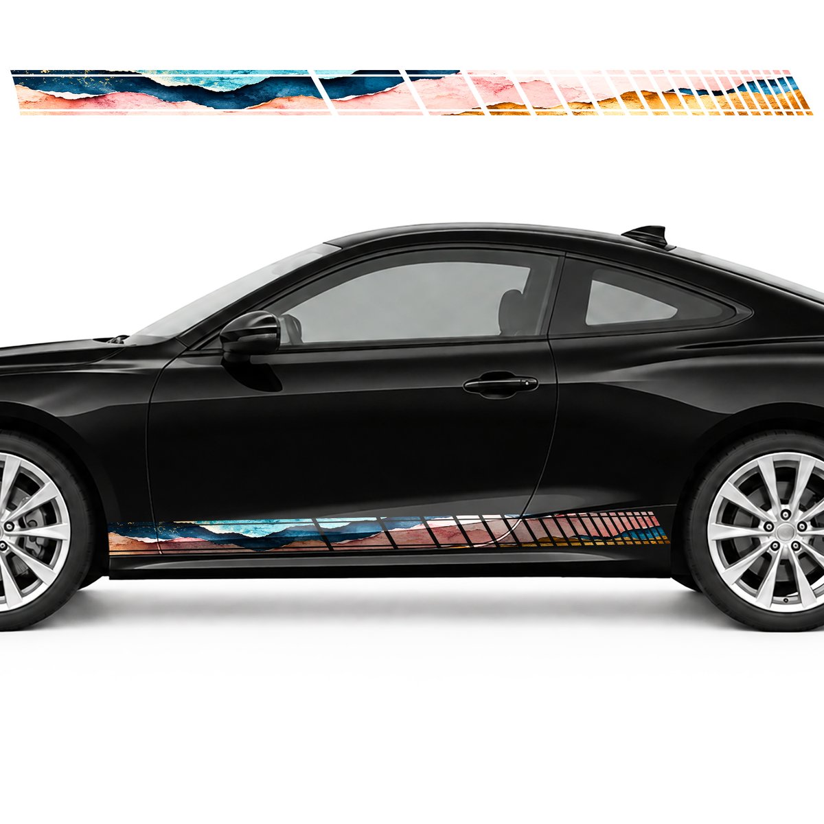 Layers of Colored Paper in Motion side door racing stripes, view 3 of 4