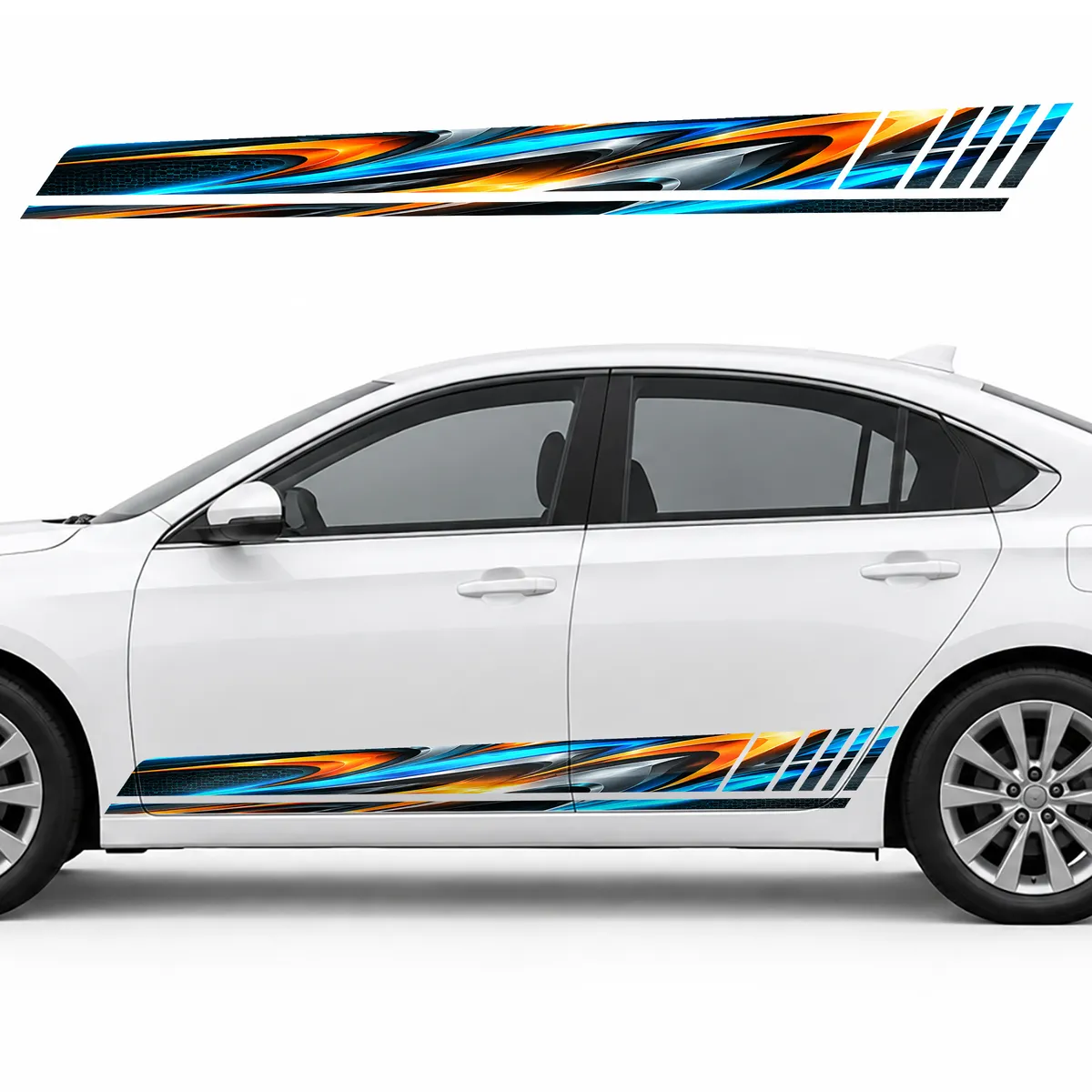Aerodynamic Flow with Neon Blades GT racing side door stripes decals stickers for Cars