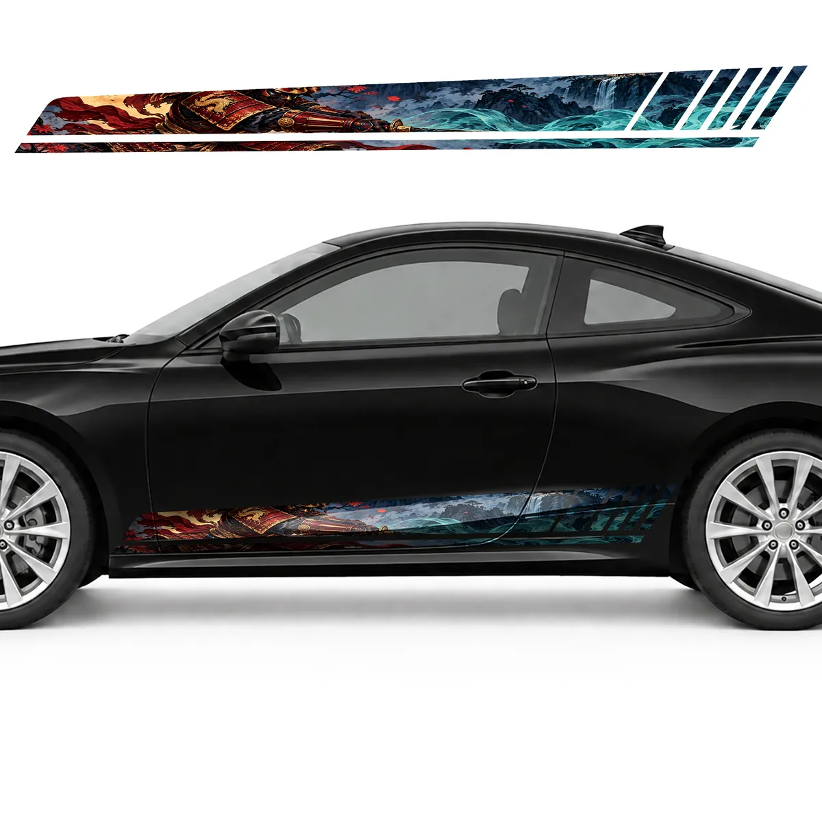 Crimson and Gold Samurai with a Turquoise Trail GT racing, view 3 of 4
