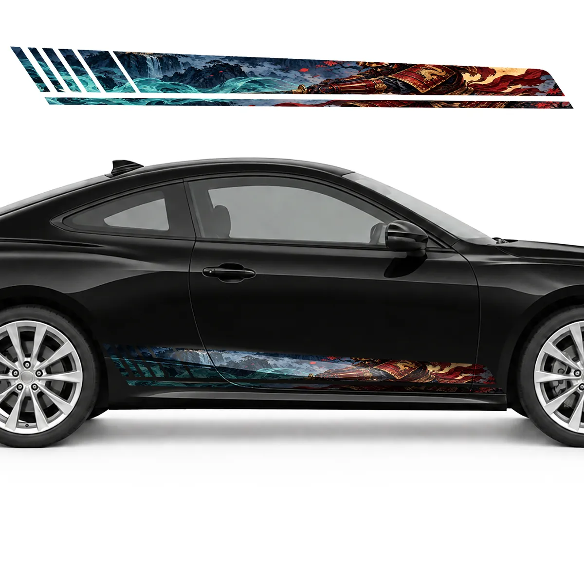 Crimson and Gold Samurai with a Turquoise Trail GT racing, view 4 of 4